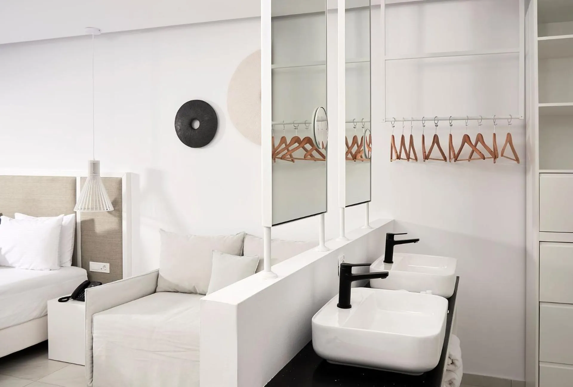 Bathroom, Bed in Dimitra Beach Hotel & Suites