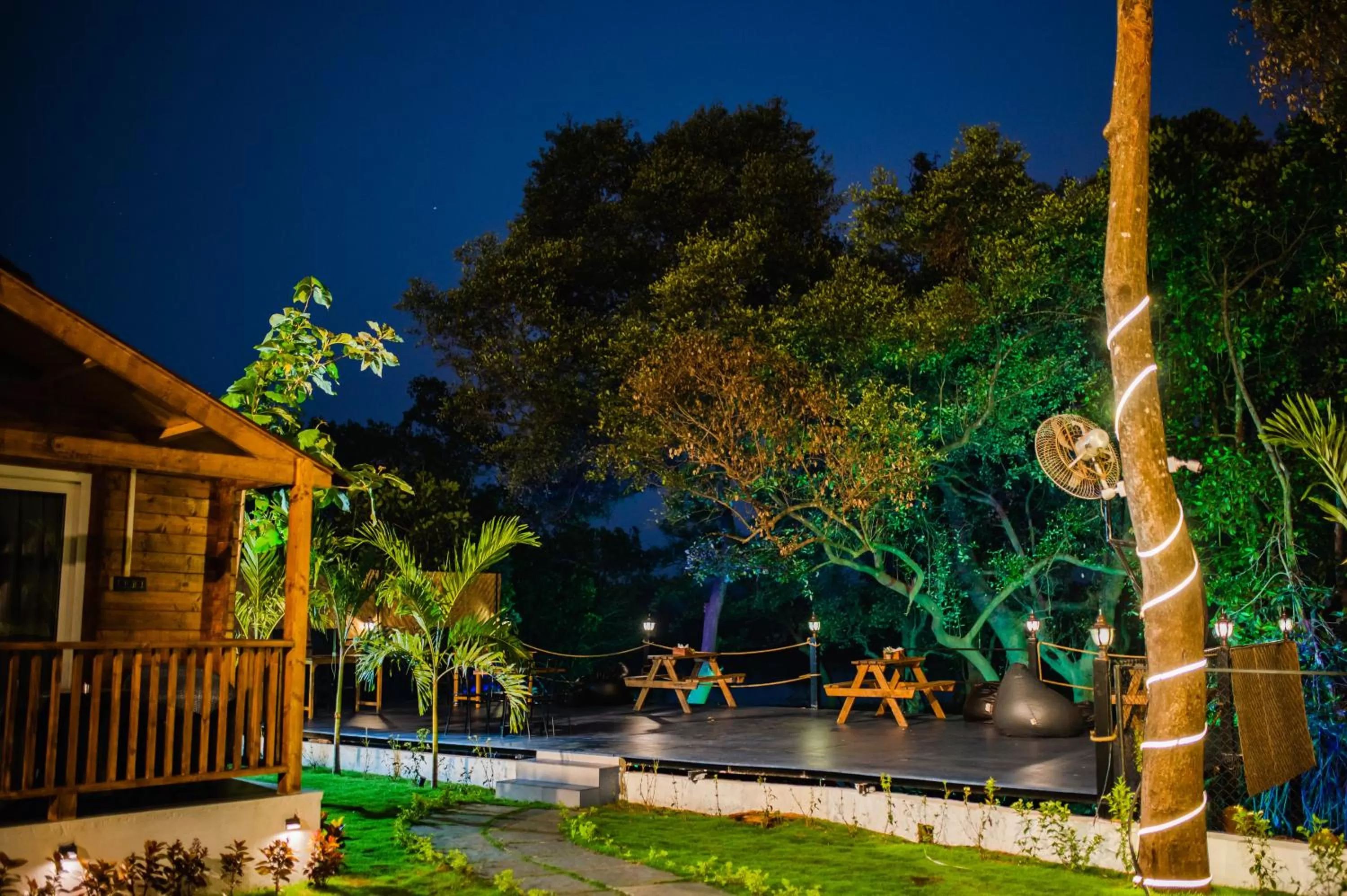 Patio, Swimming Pool in Tranquill Riverside Luxury Cottages With Bathtub, Candolim