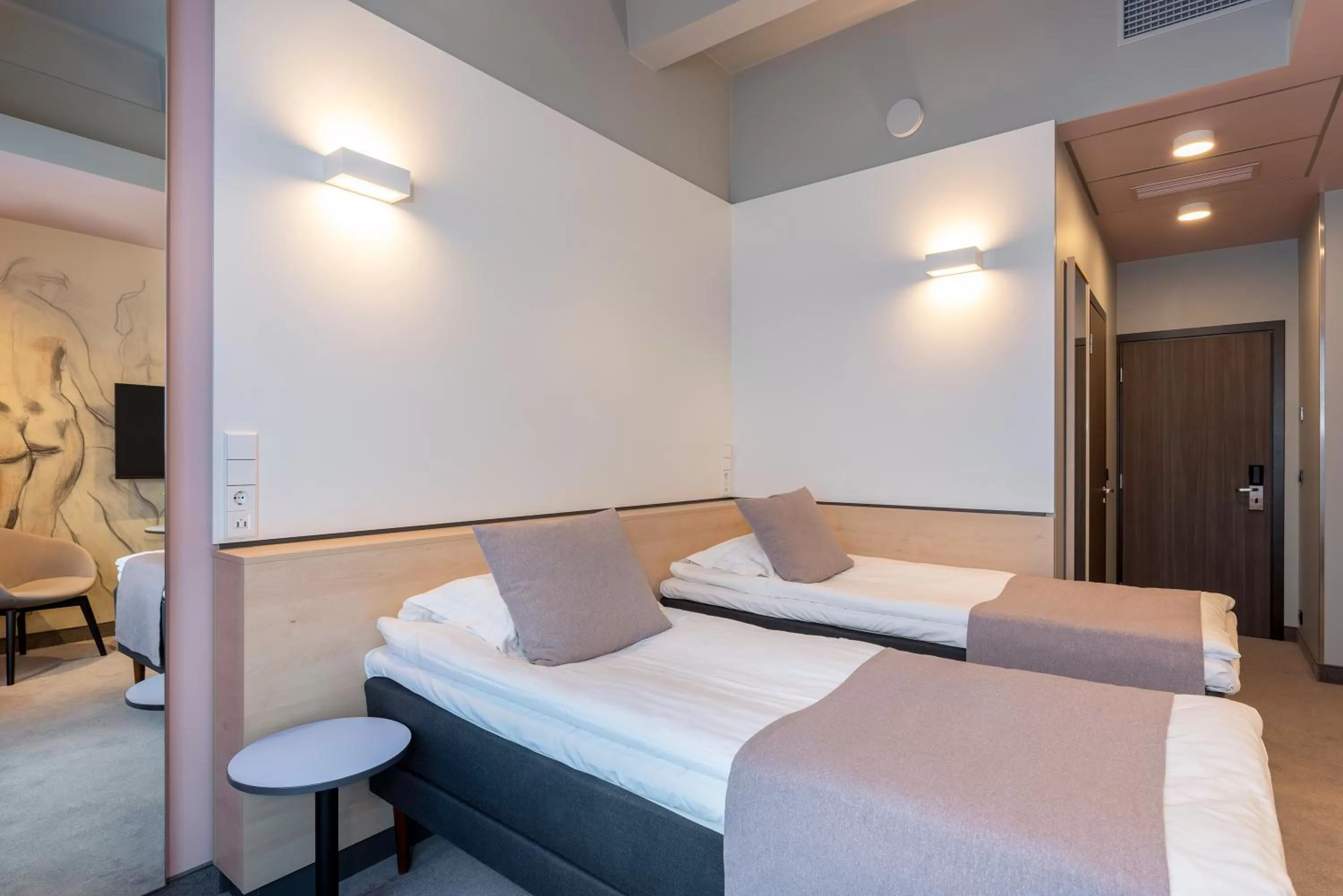 View (from property/room), Bed in Art Hotel Pallas by Tartuhotels