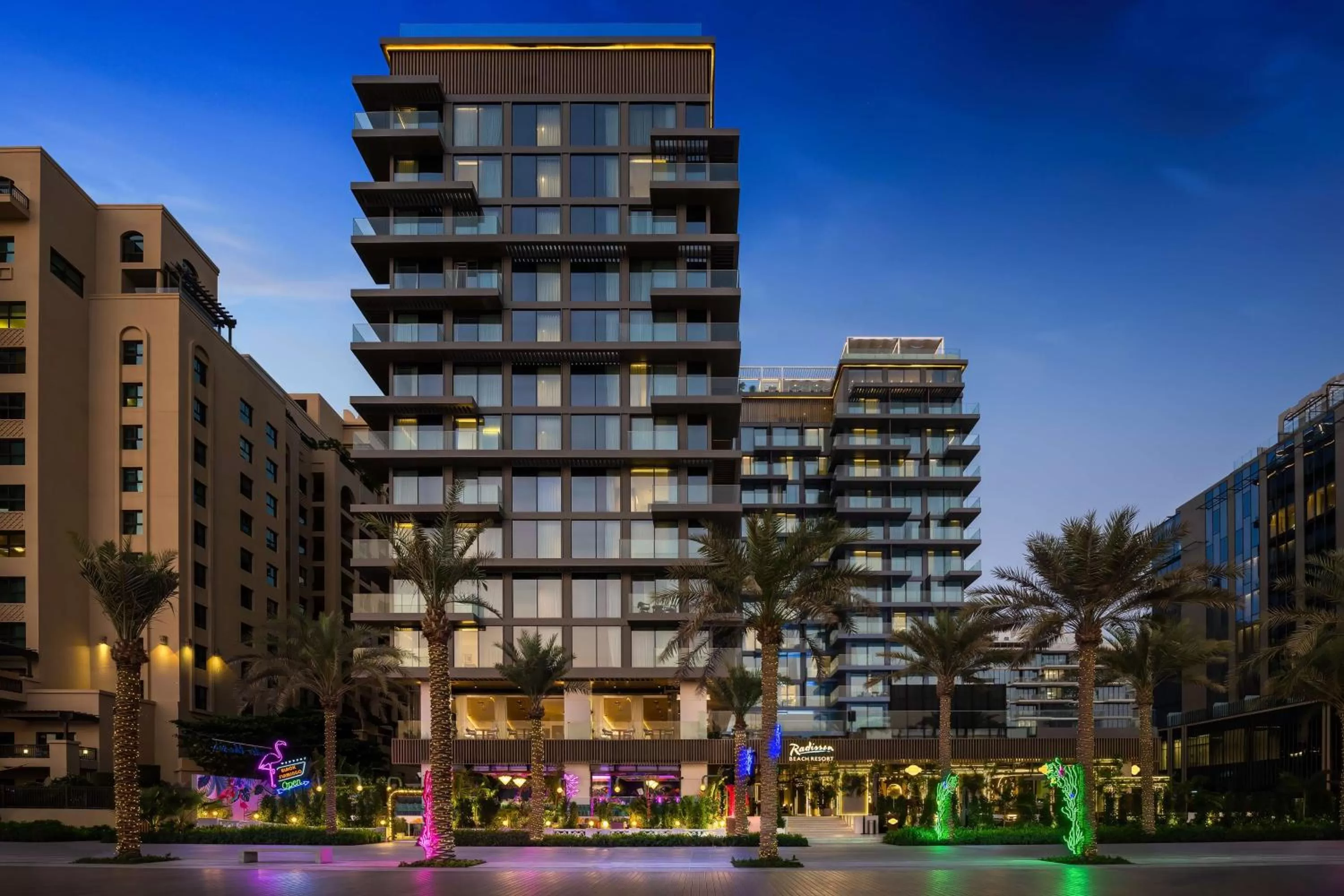 Property building in Radisson Beach Resort Palm Jumeirah