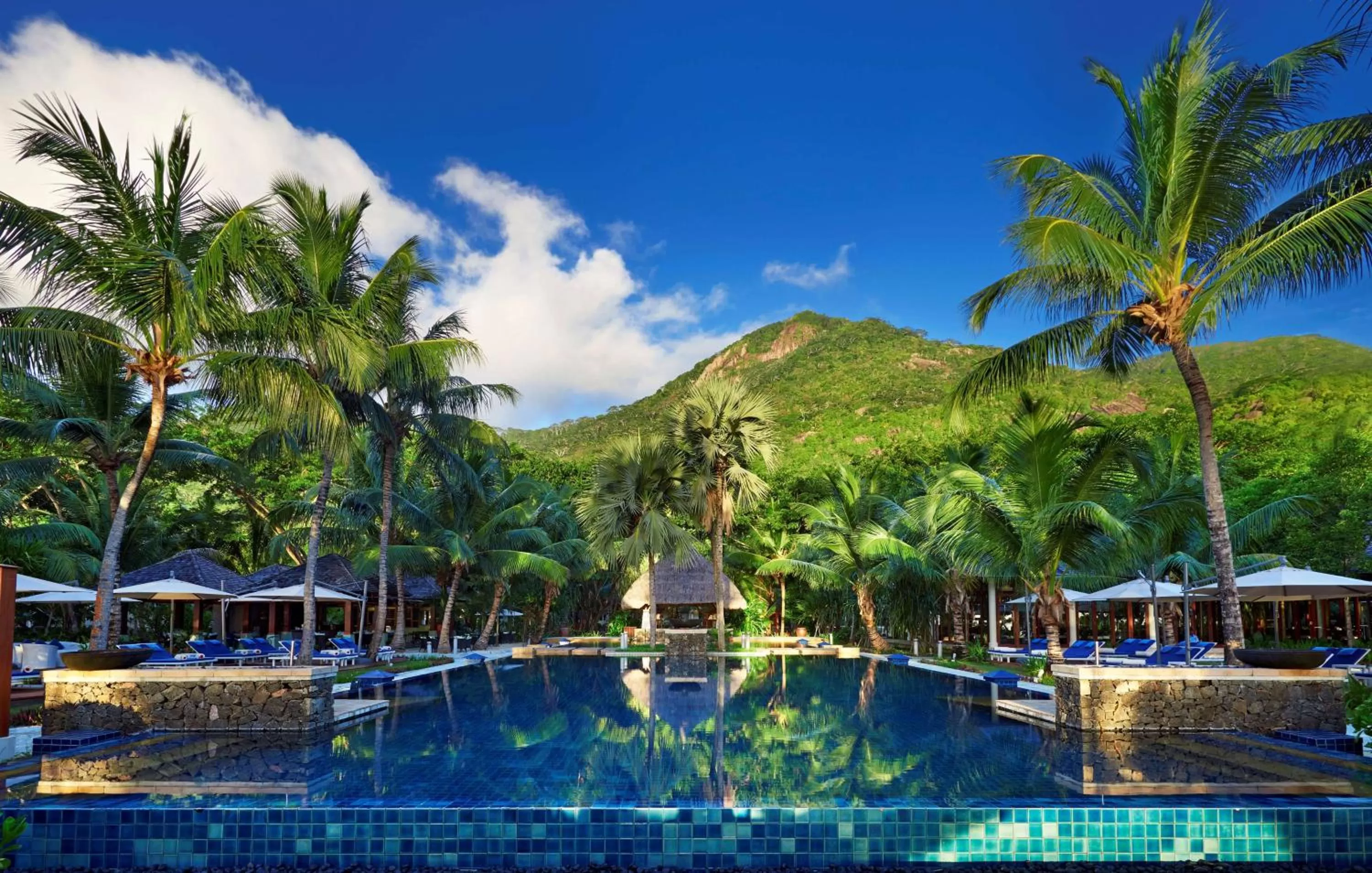 Pool view in Hilton Seychelles Labriz Resort & Spa