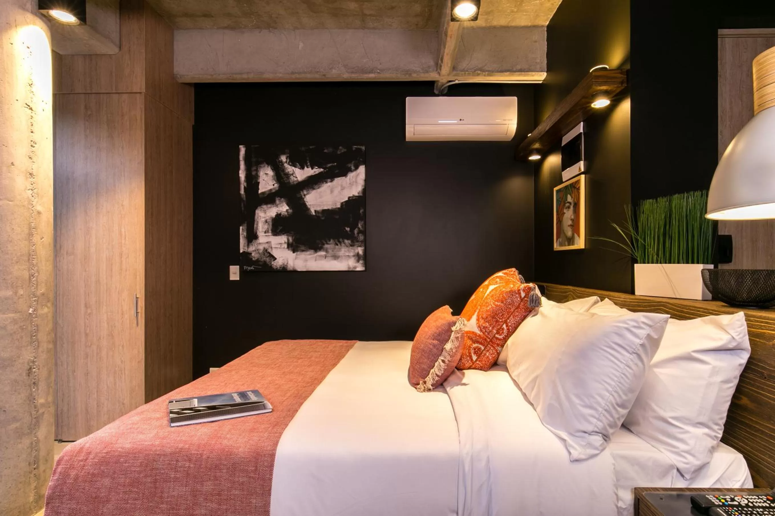 Bed in Factory Lofts Hotel