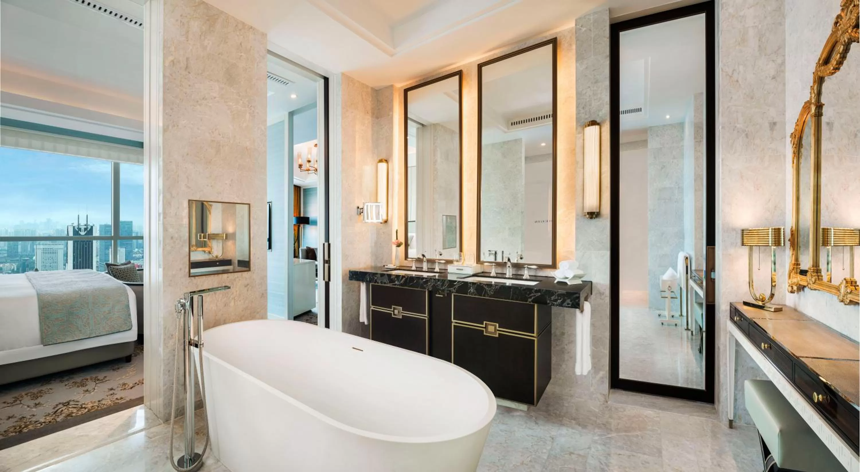 Bathroom, Bed in The St Regis Shanghai Jingan - Where Downtown Luxury Meets Legendary Old Shanghai Jazz