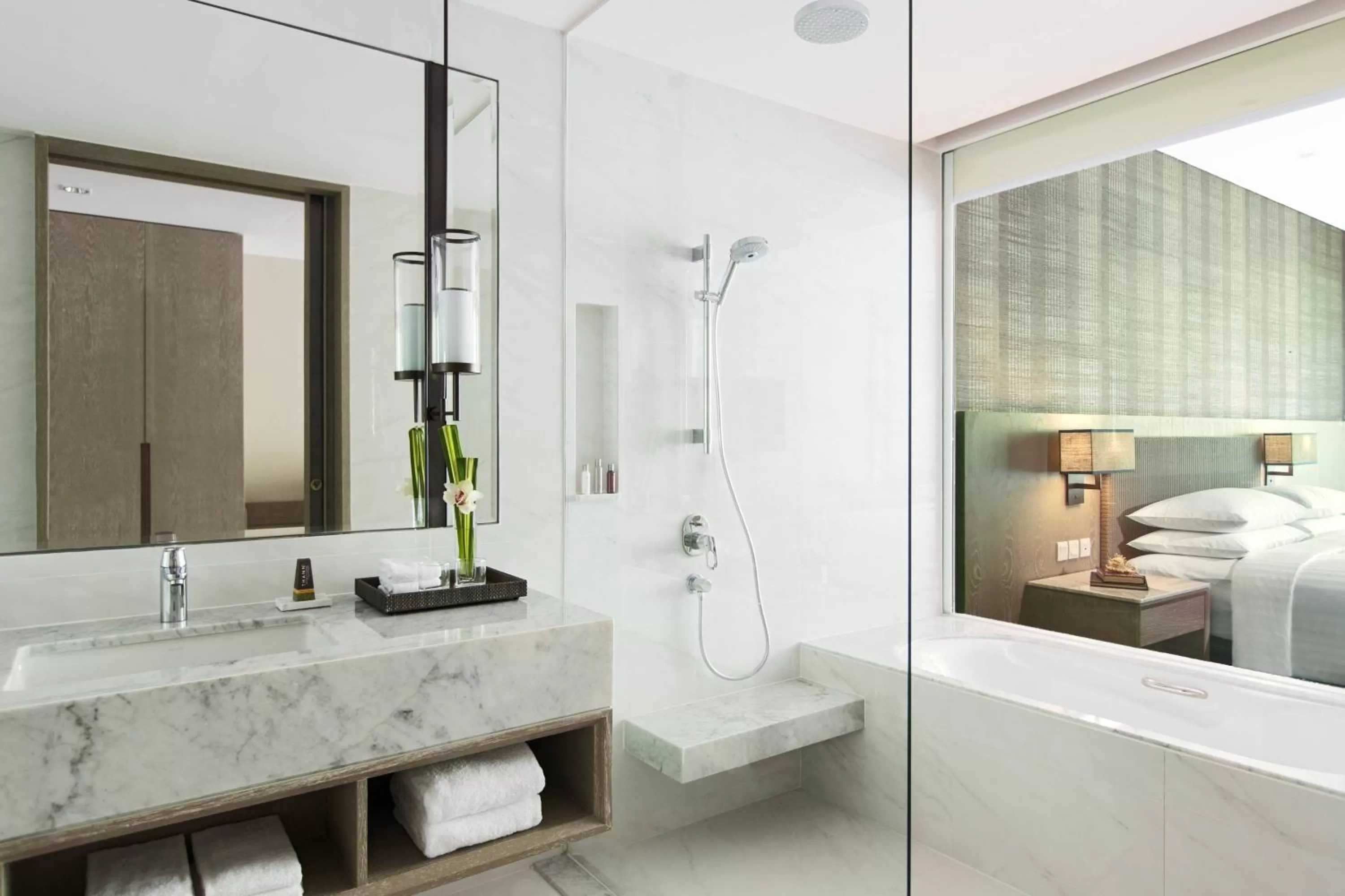 Bathroom, Bed in Phuket Marriott Resort and Spa, Nai Yang Beach