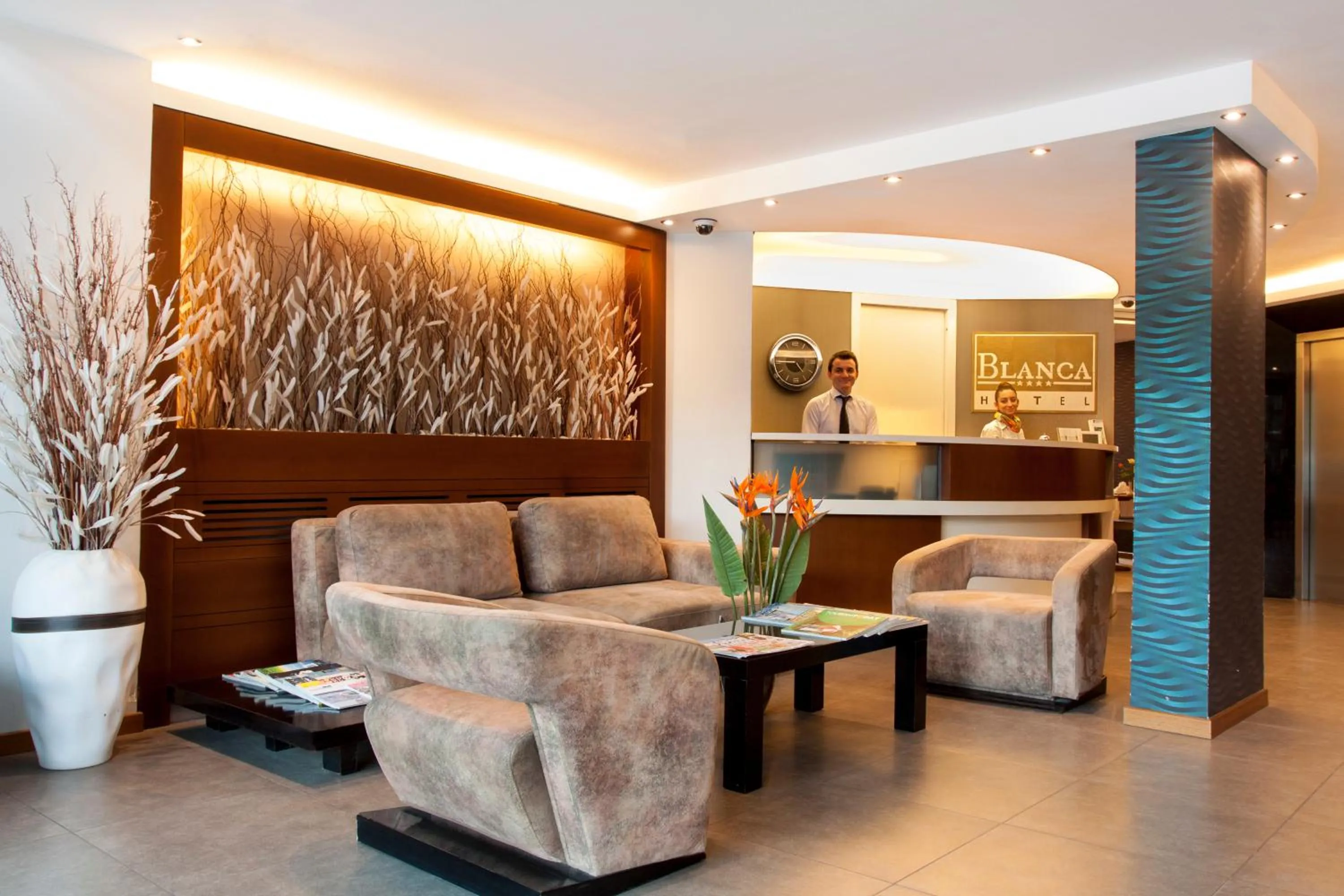 Lobby or reception in Blanca Hotel