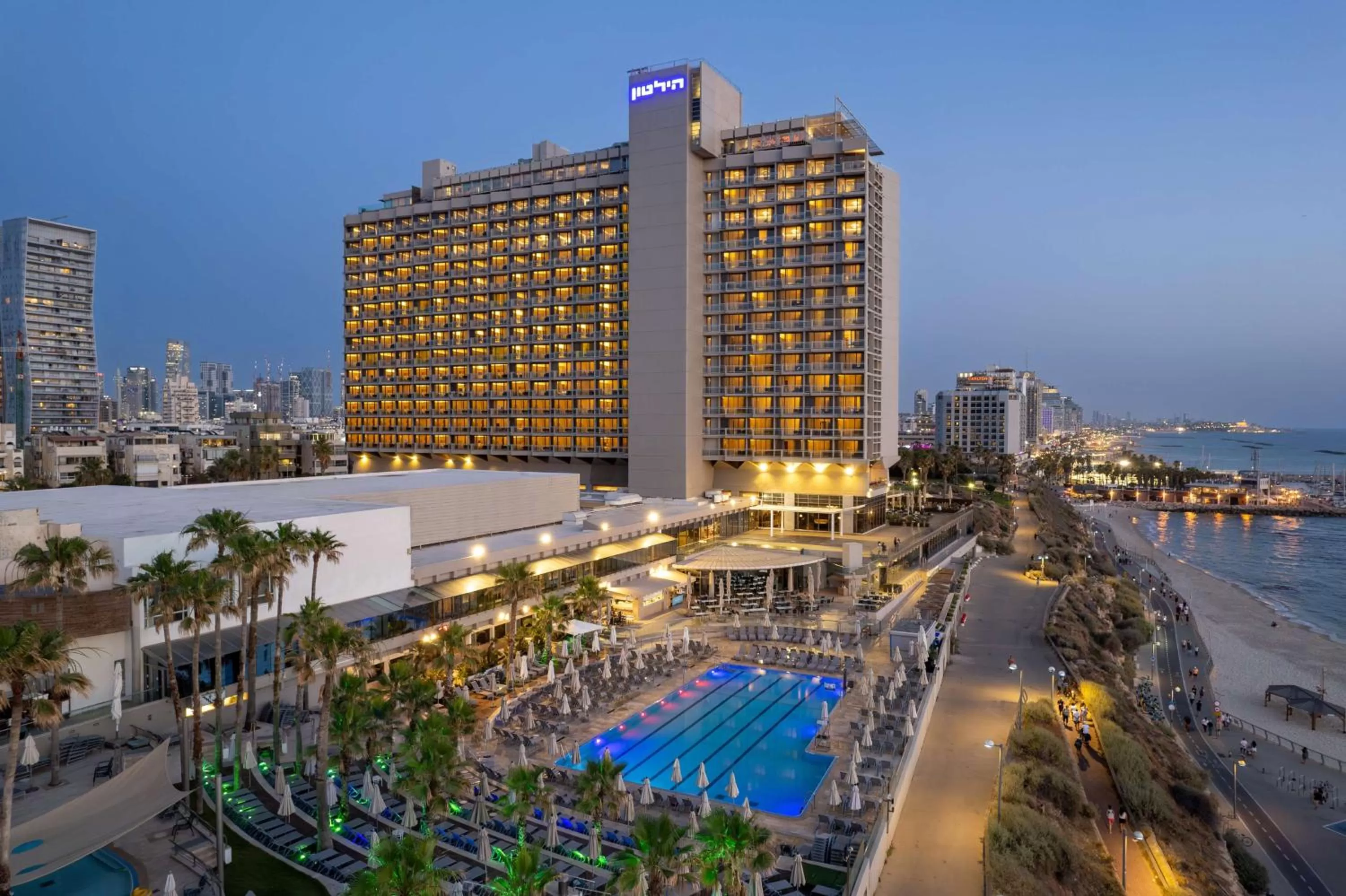 Pool view in Hilton Tel Aviv Hotel
