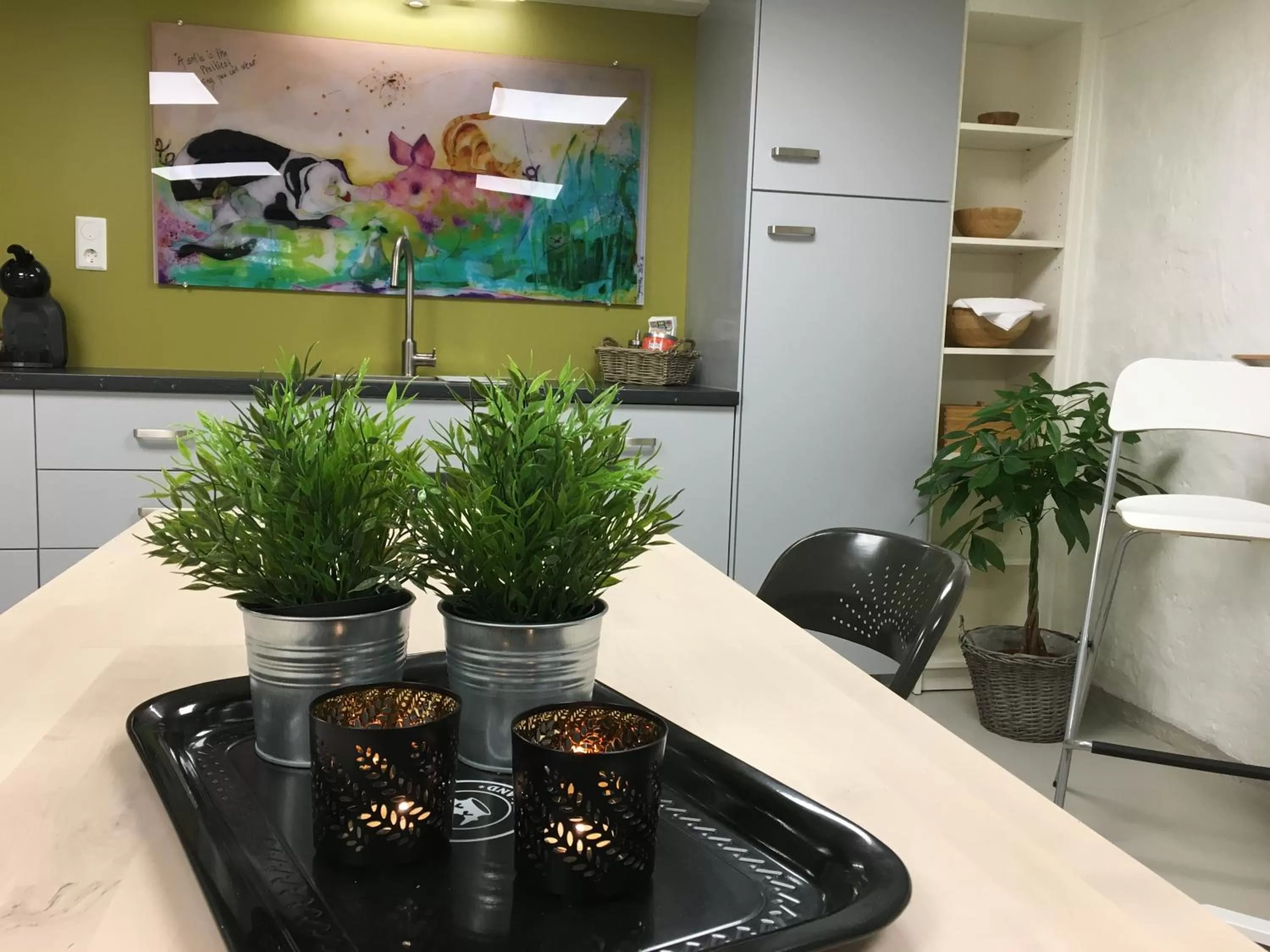 Communal kitchen in Krøgeneslåven Microtel