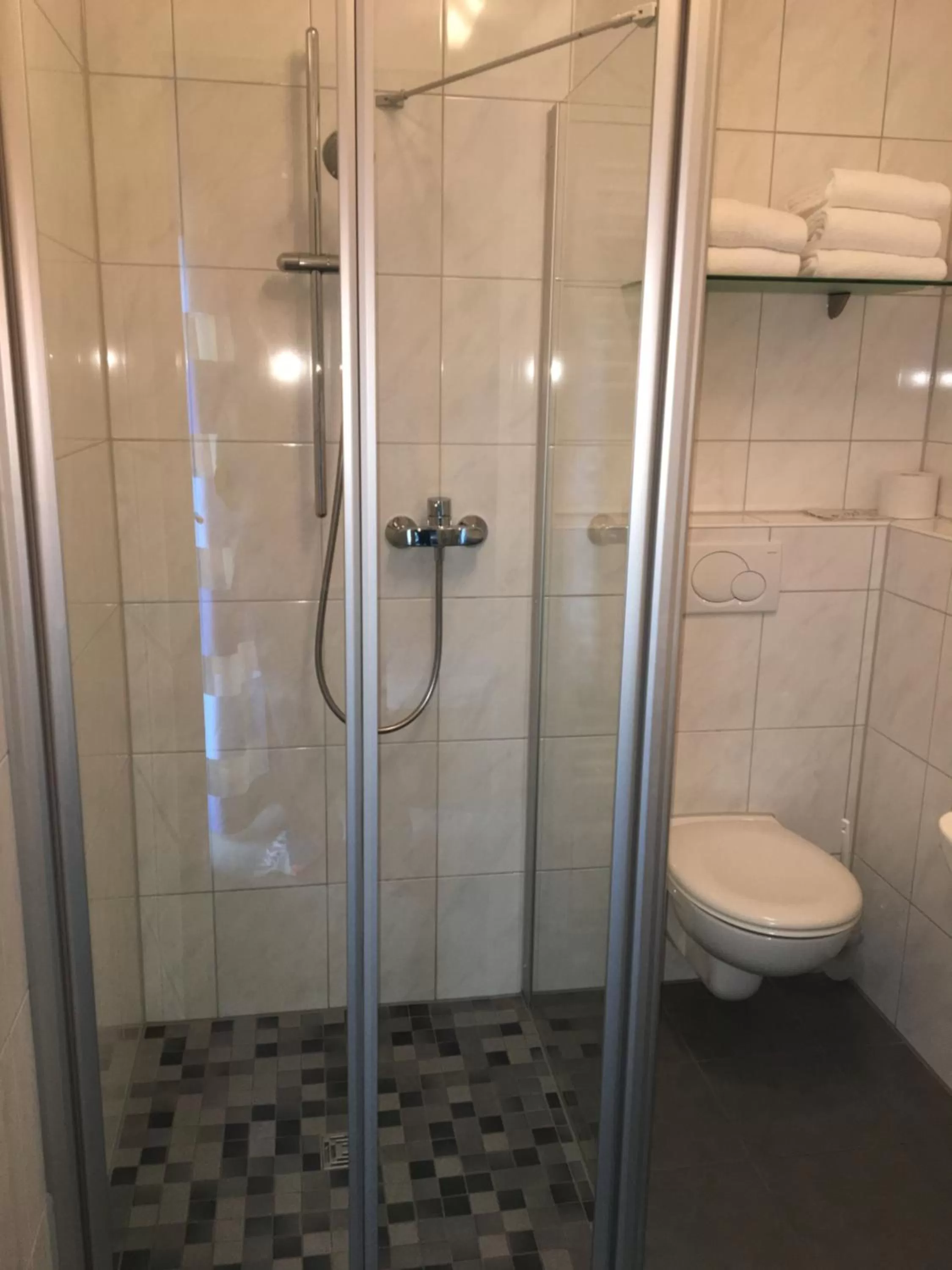 Shower, Bathroom in Motel Füssen im Allgäu