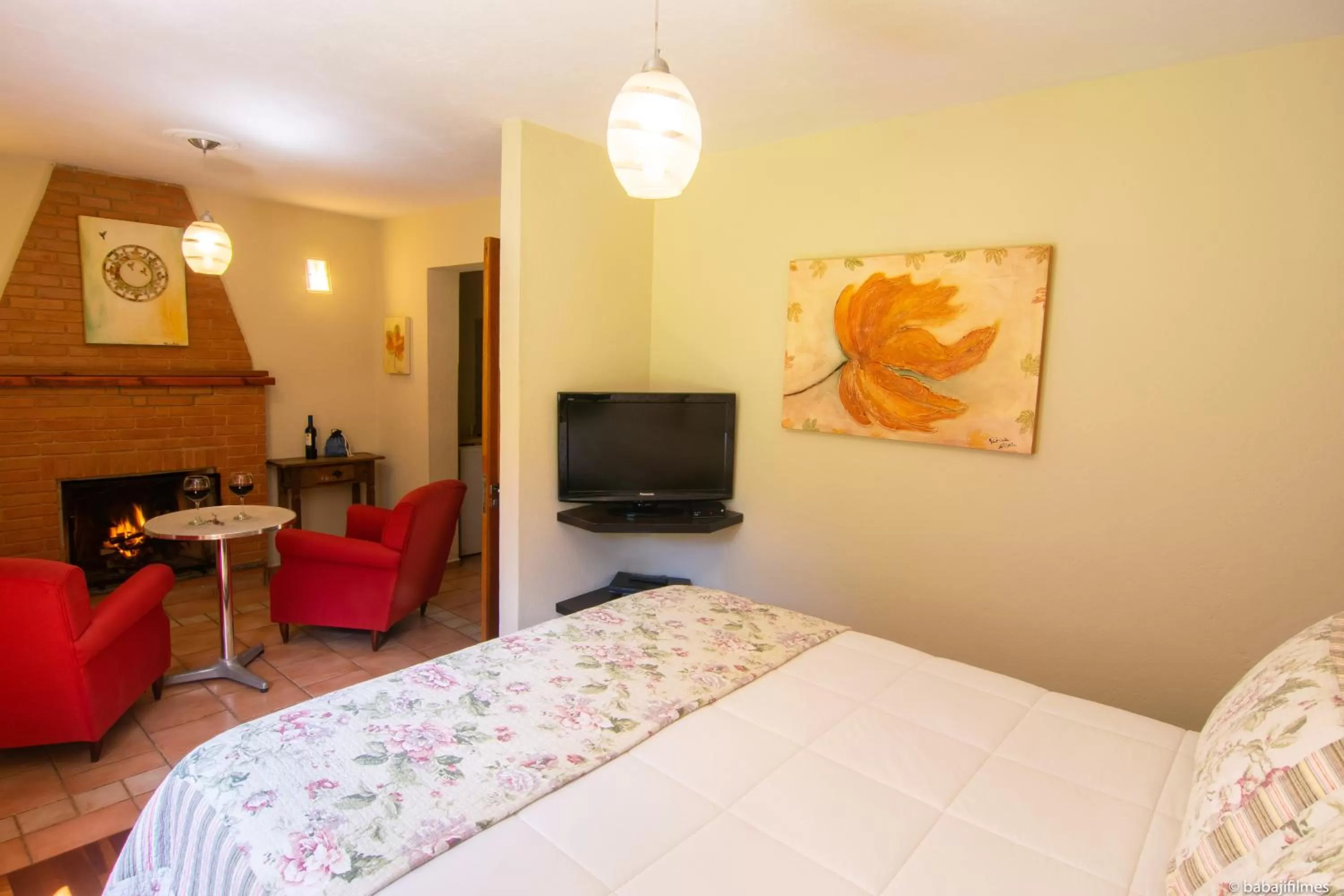 Bed in Pousada Serra Villena