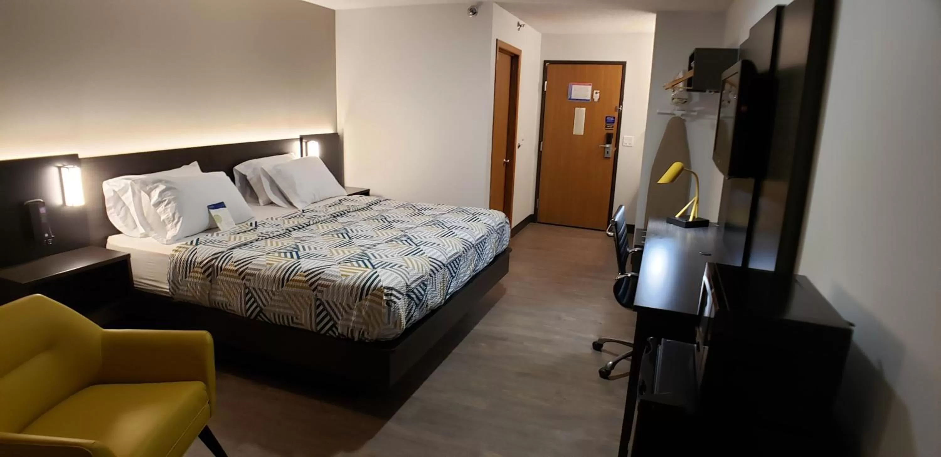 Bed in Motel 6-Kewanee, IL