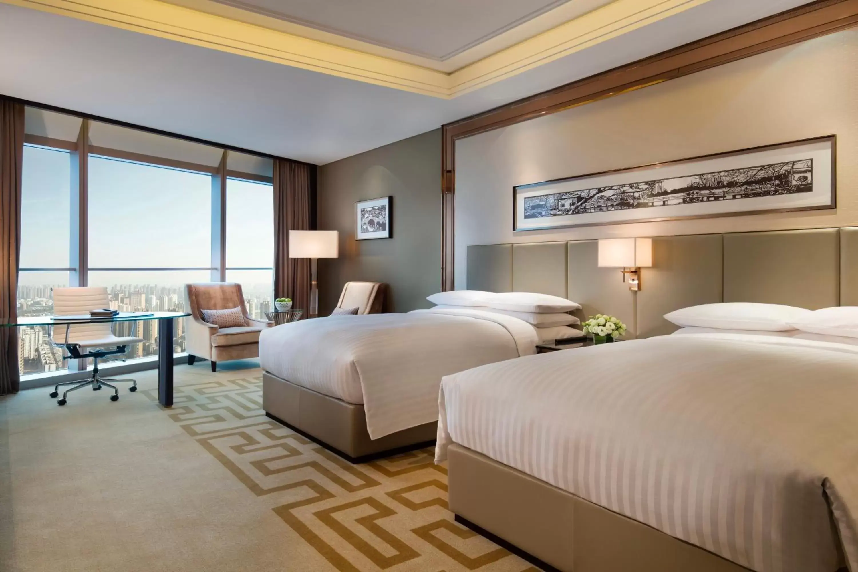 Deluxe Double Room, Guest room, 2 Double in Changzhou Marriott Hotel Deluxe Double Room, Guest room, 2 Double in Changzhou Marriott Hotel