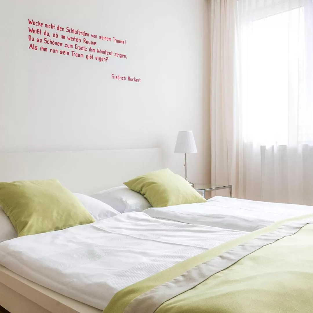 Bed in Hotel Villa Rückert