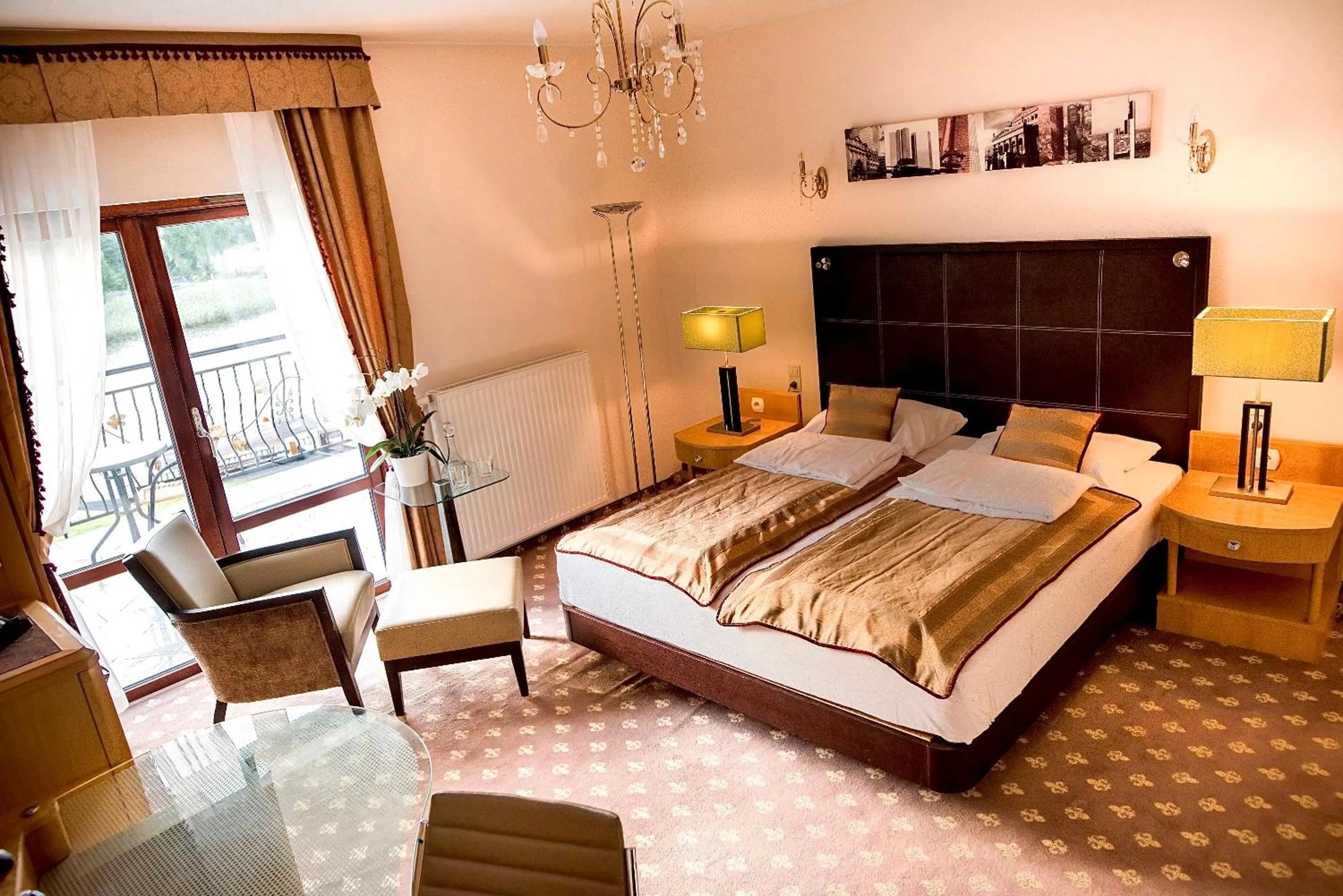 Bed in Pałac na wodzie Falkowski Medical & SPA & Conference