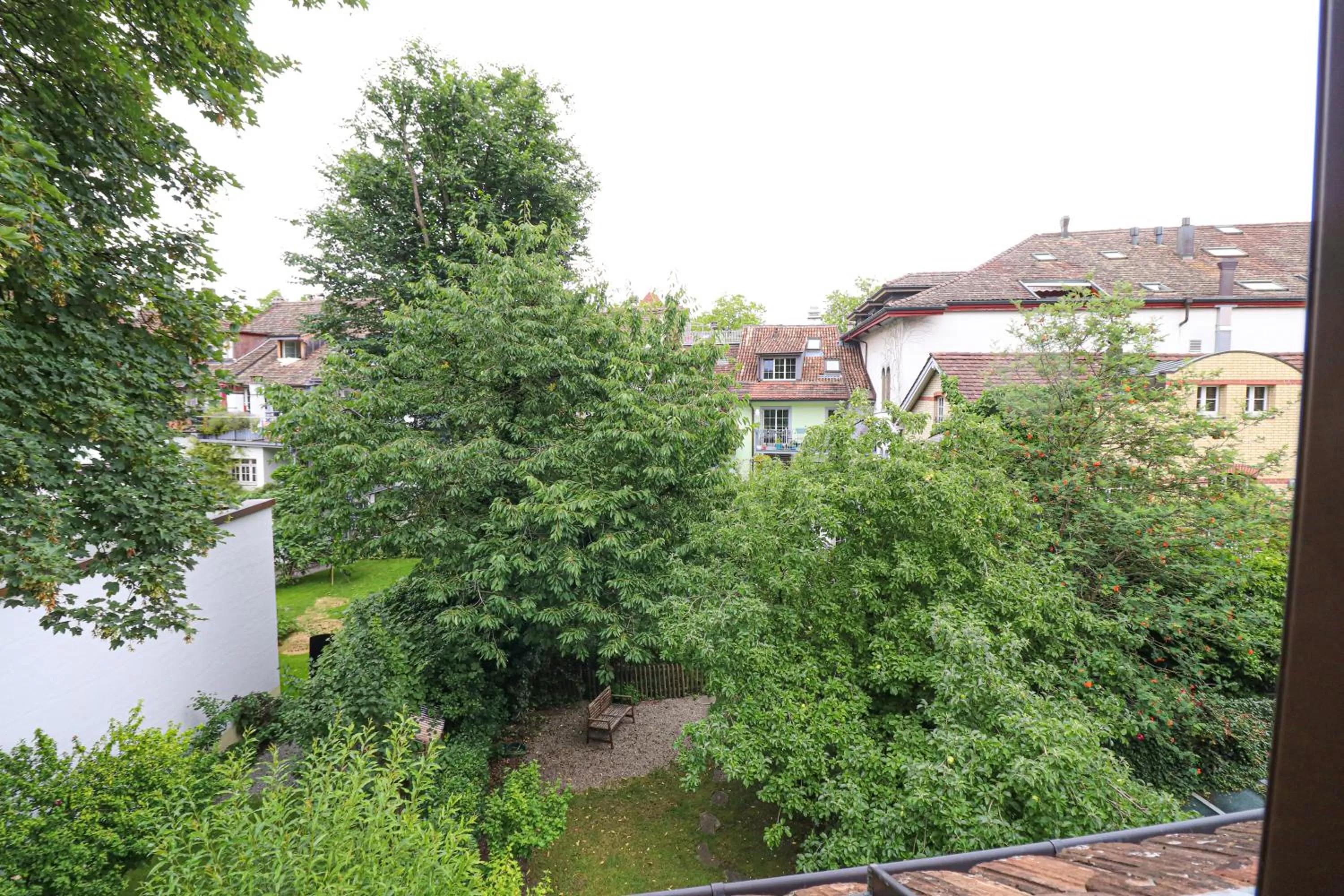 Garden view in EMMA Bett und Bistro