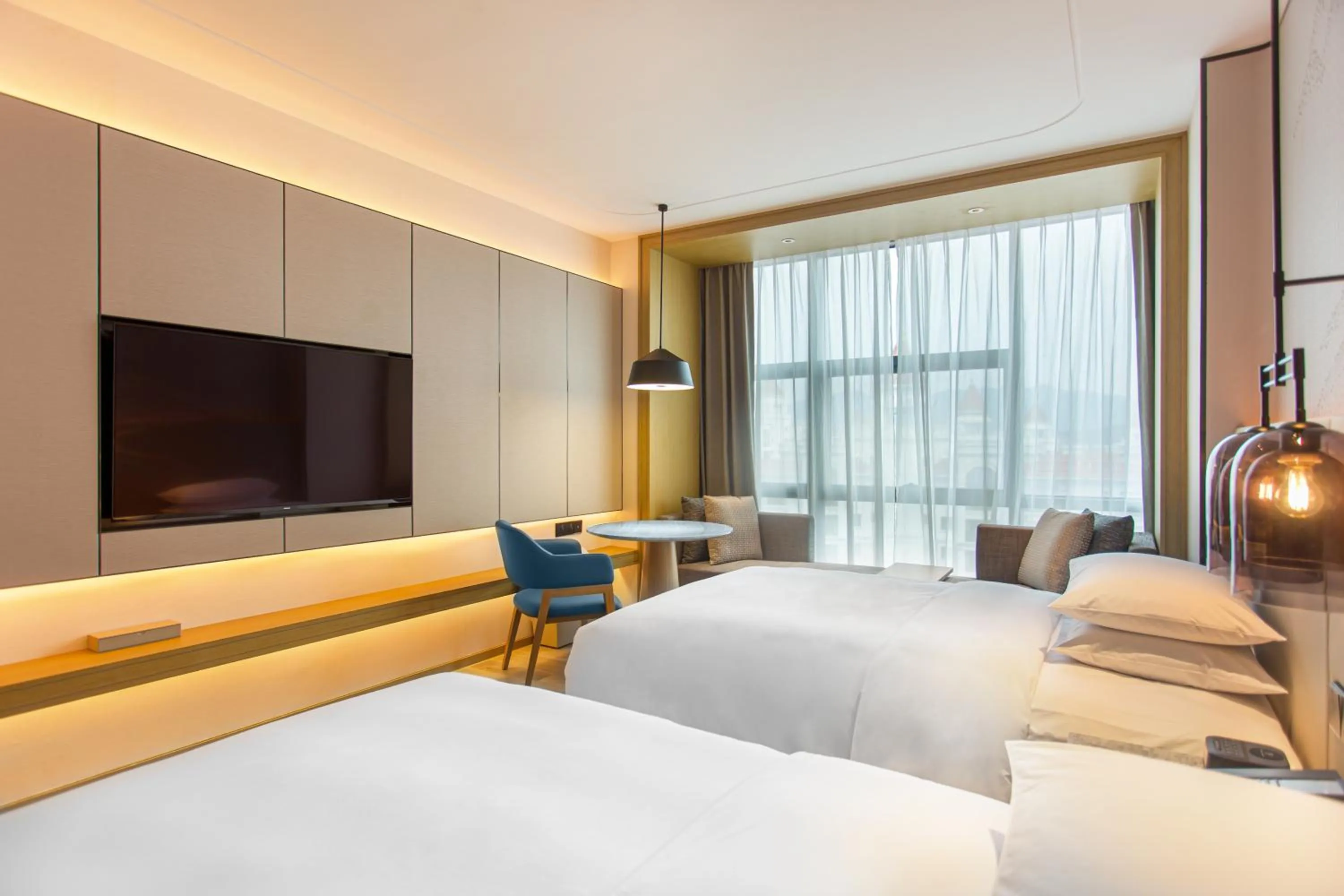 TV and multimedia, Bed in Courtyard by Marriott Foshan Gaoming