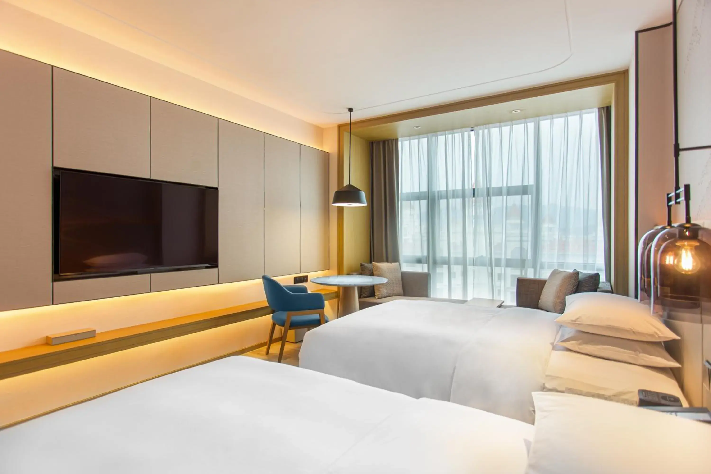 Deluxe Double Room with Two Double Beds and City View in Courtyard by Marriott Foshan Gaoming Deluxe Double Room with Two Double Beds and City View in Courtyard by Marriott Foshan Gaoming