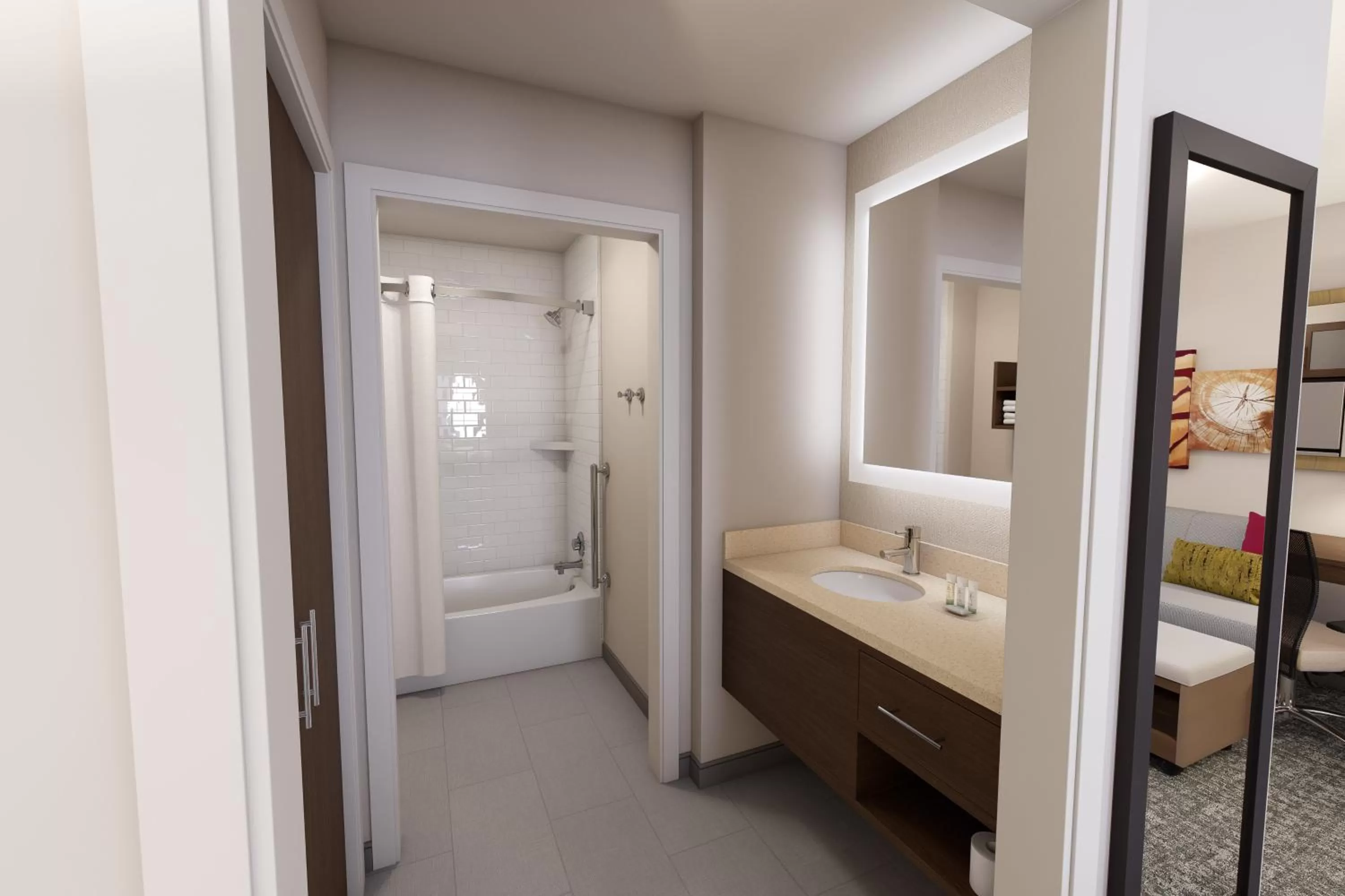 Bathroom, Bed in Staybridge Suites Quantico-Stafford by IHG