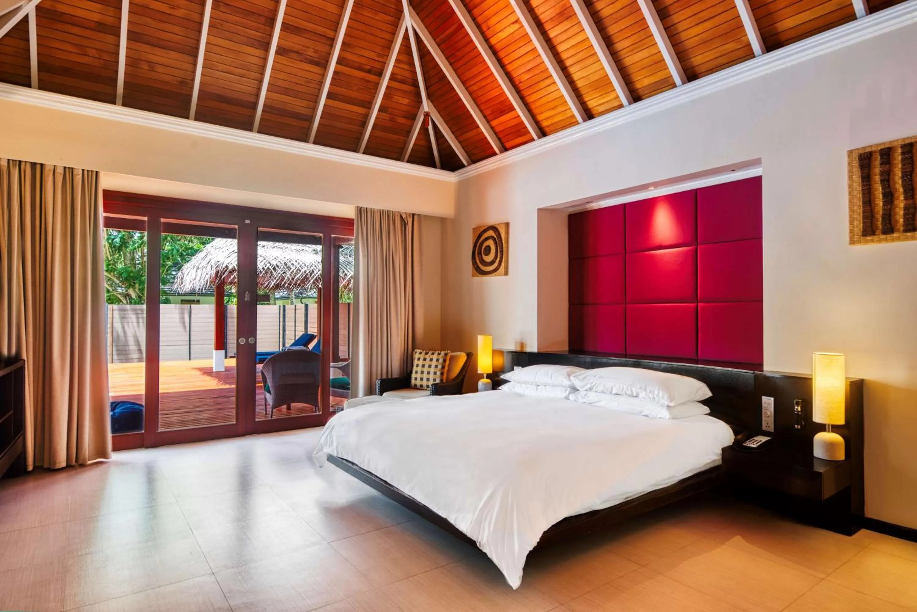 Bed in Hilton Seychelles Labriz Resort & Spa