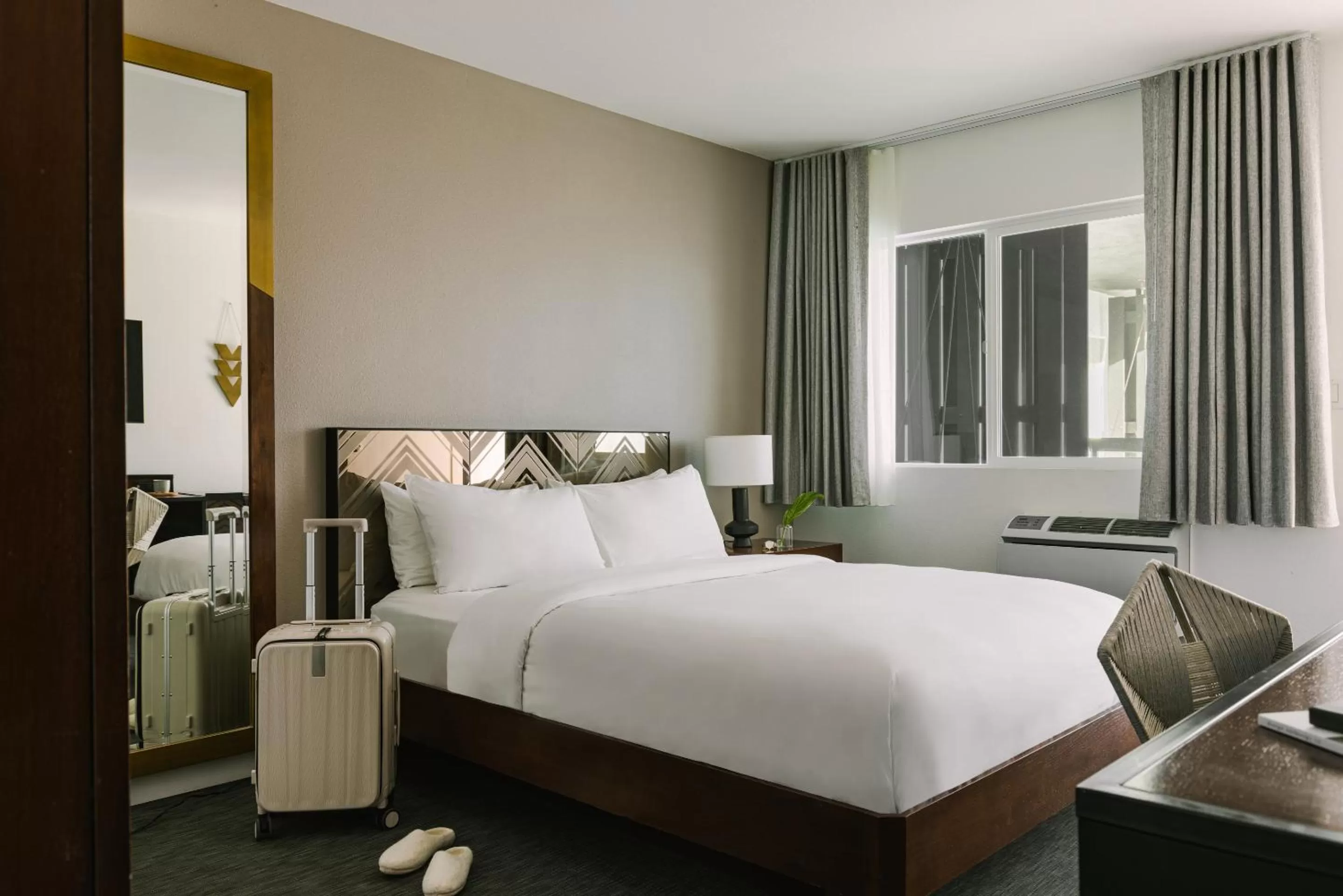 Living room, Bed in The V powered by Sonder