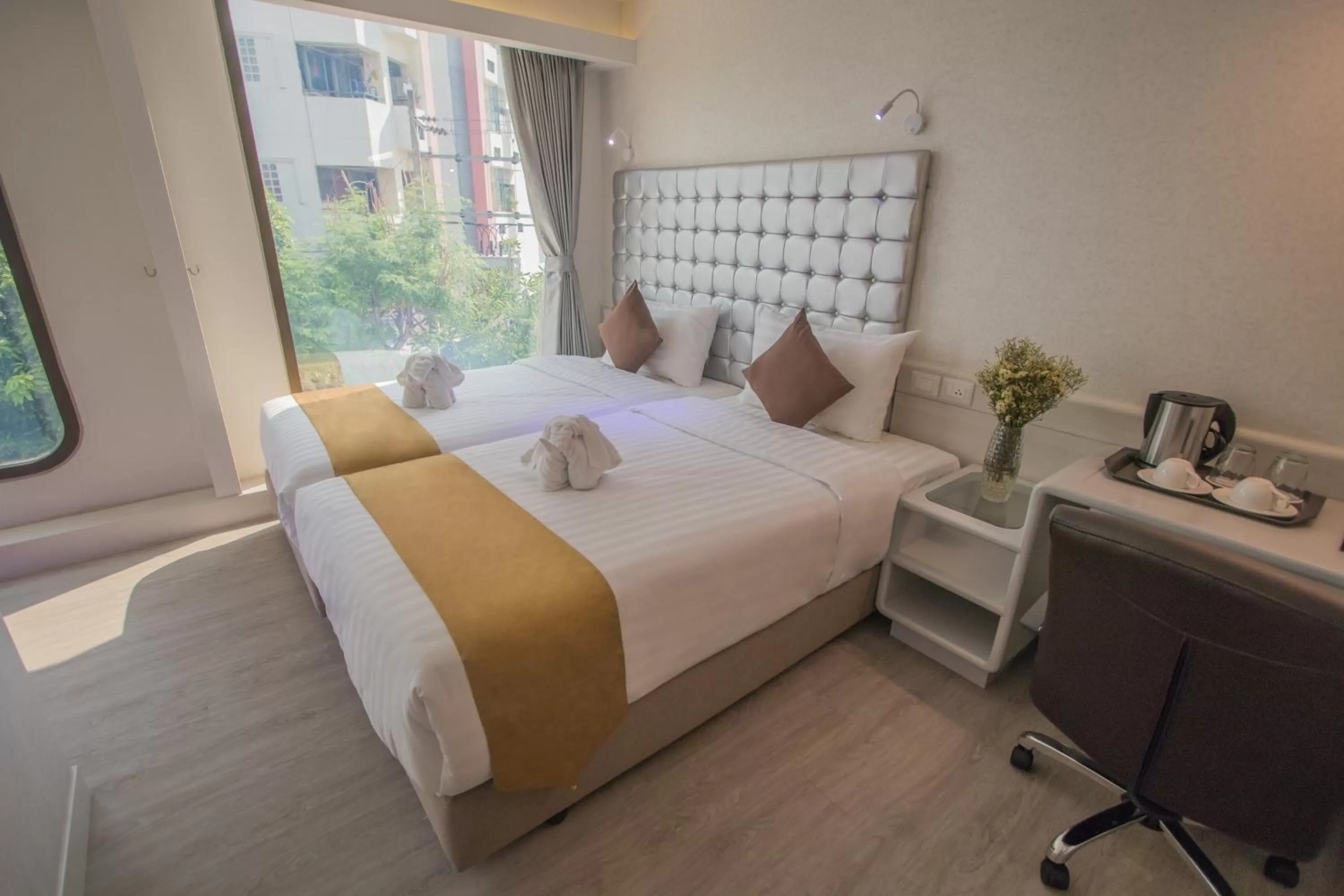 Bed in Justice Hotel