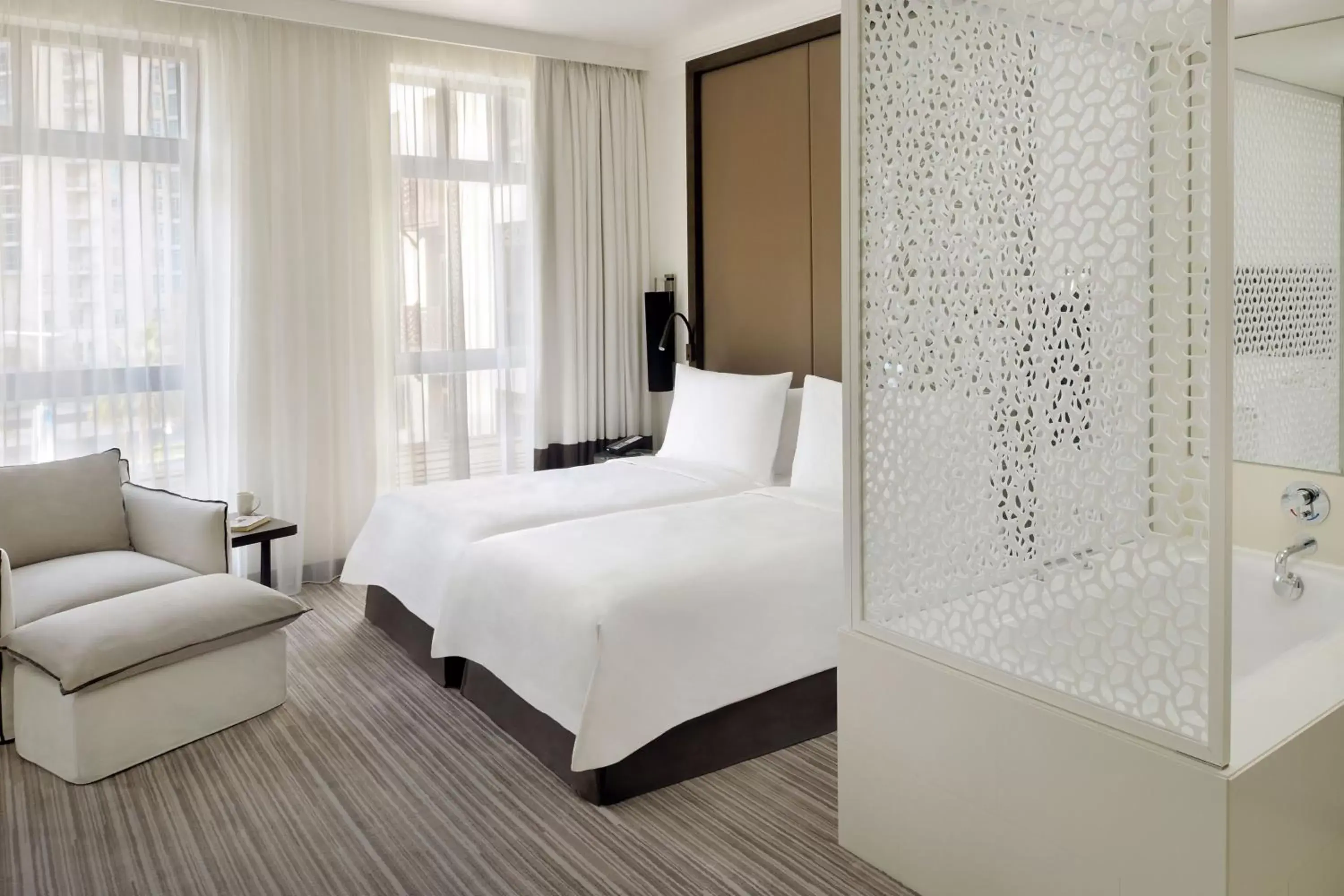 Deluxe Twin Room with Pool View in Vida Downtown Deluxe Twin Room with Pool View in Vida Downtown