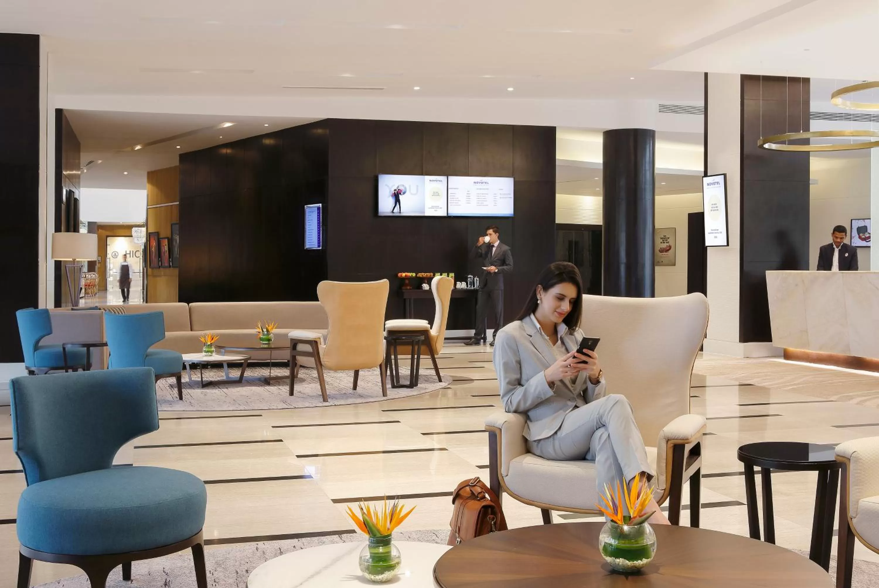 Lobby or reception in Novotel Hyderabad Convention Centre