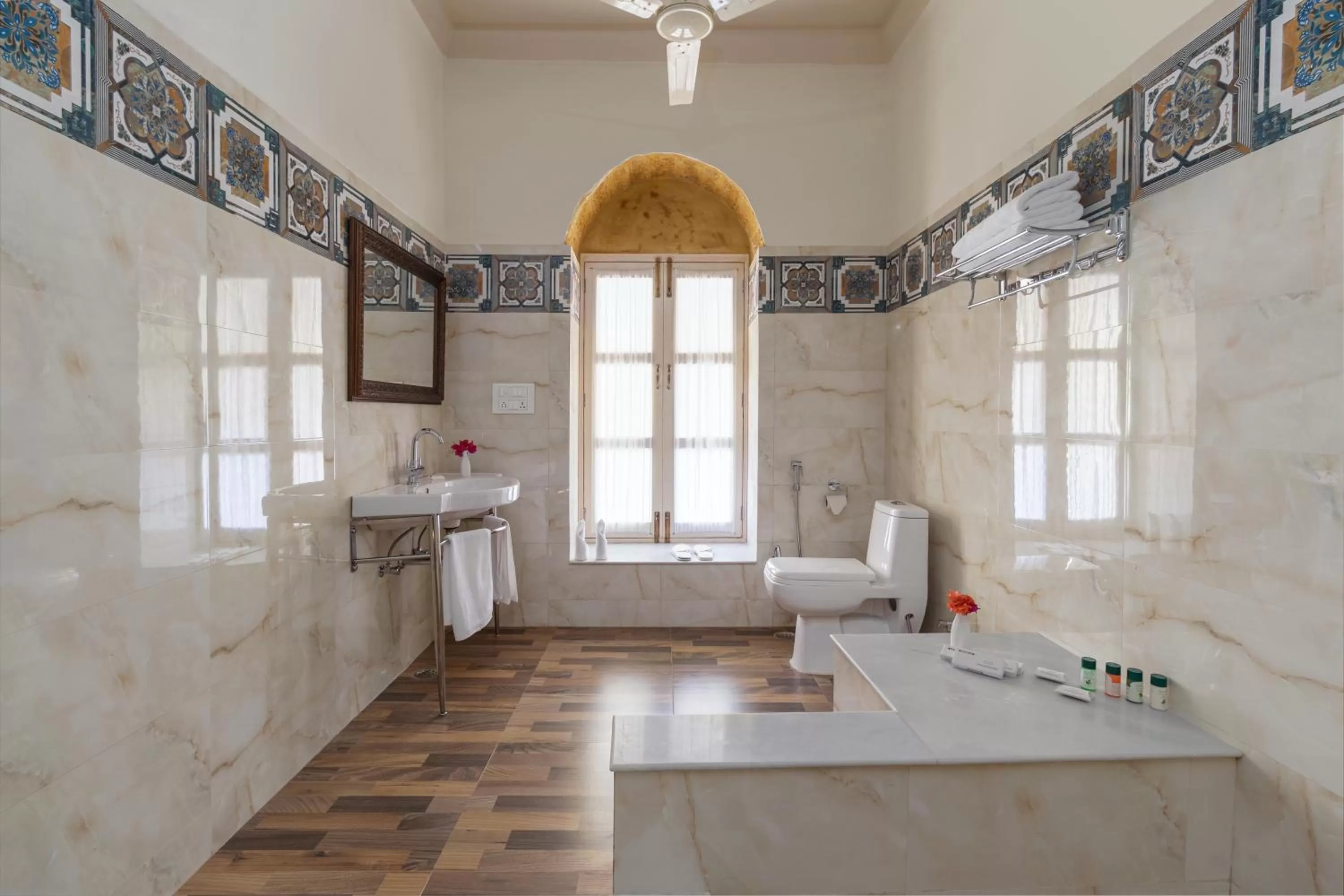 Bathroom in WelcomHeritage Mohangarh Fort