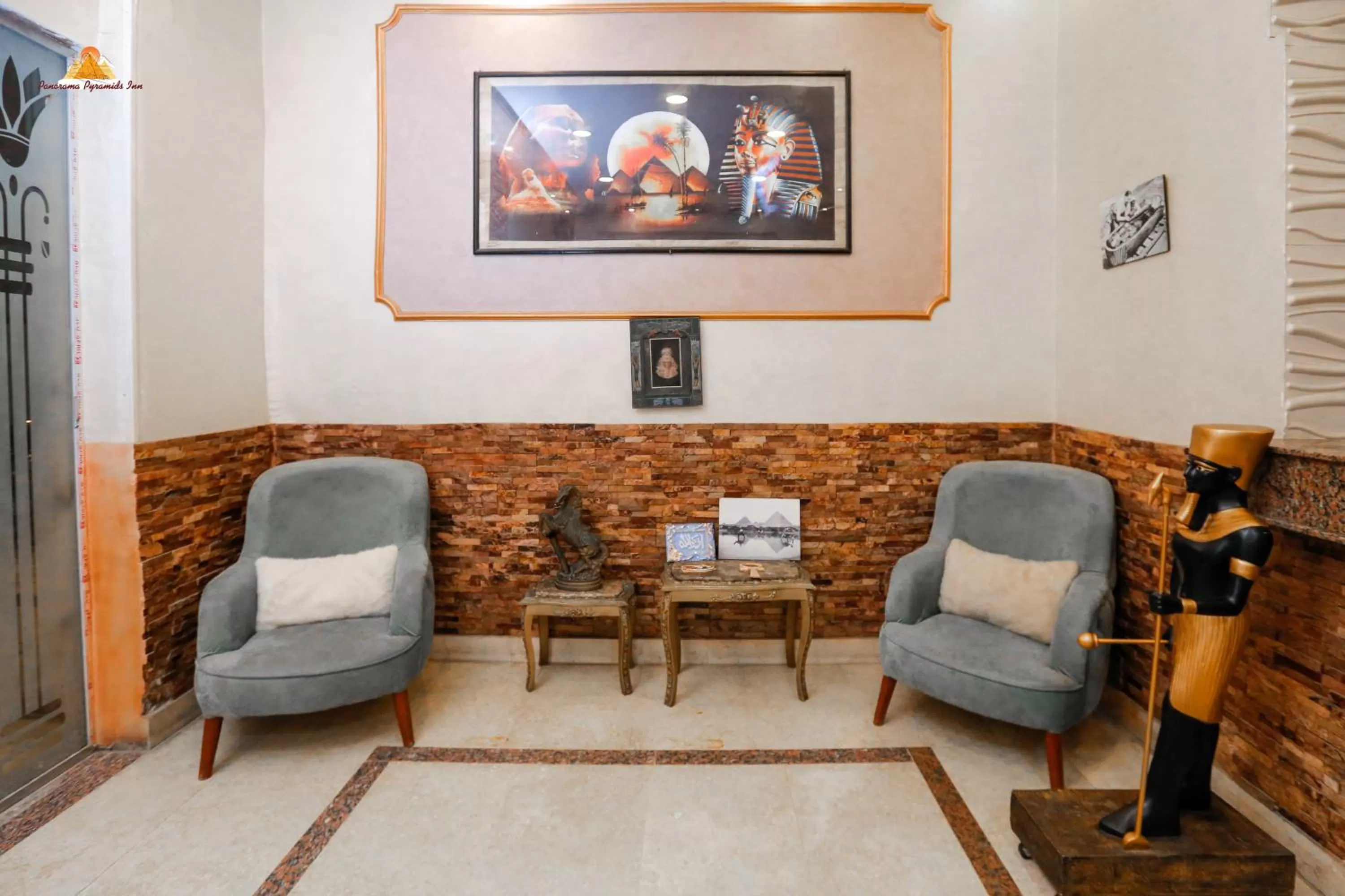 Lobby or reception in PANORAMA view pyramids