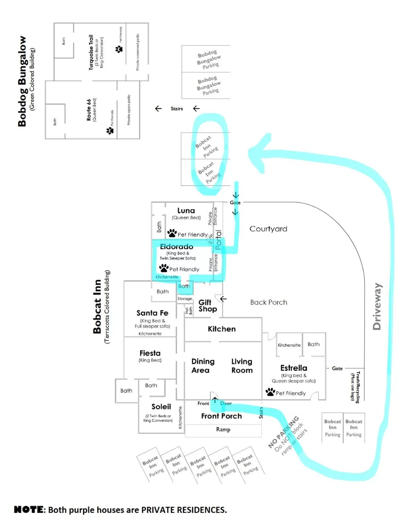 Floor plan in Bobcat Inn