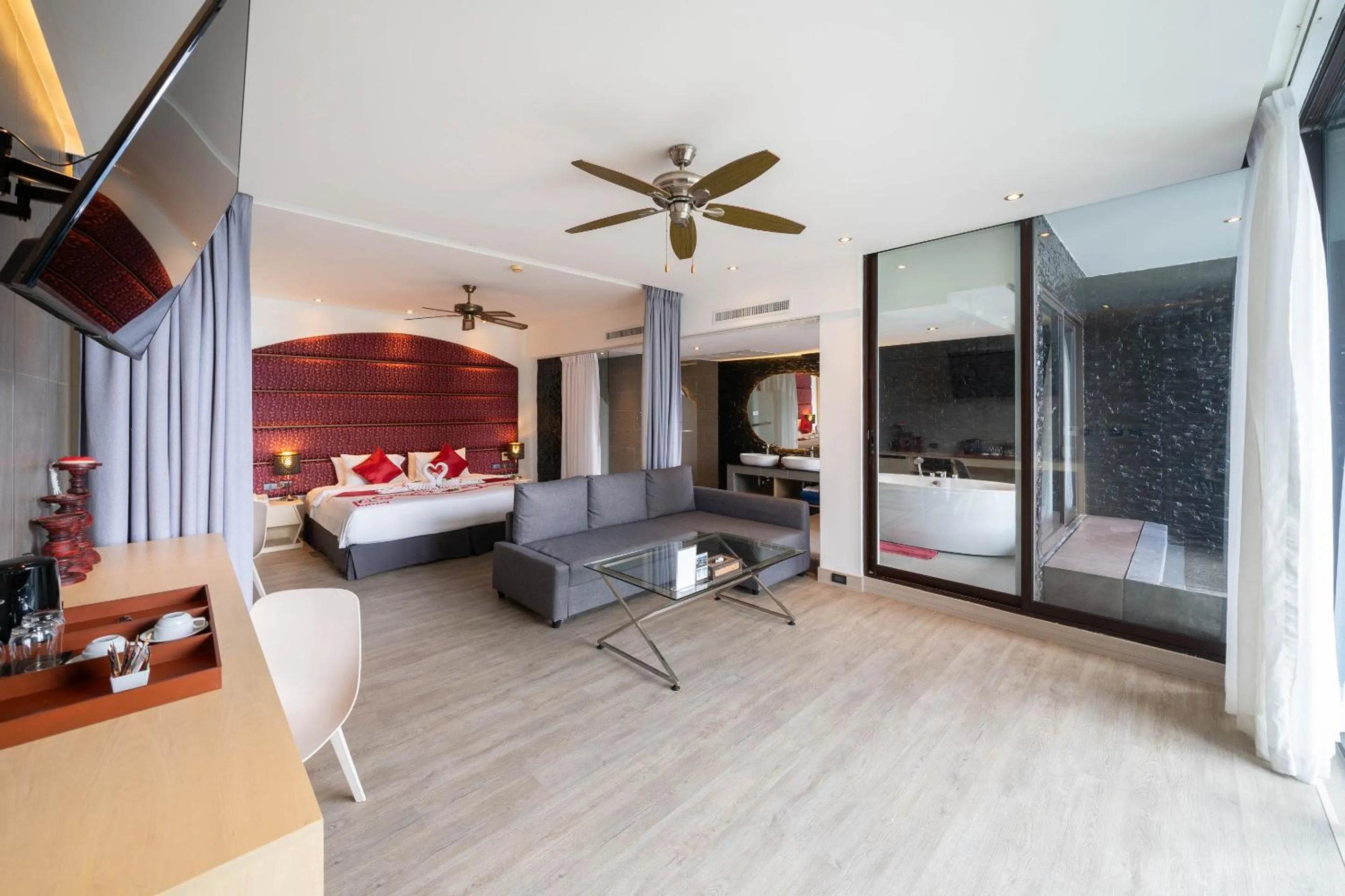 Seating area, Bed in IndoChine Resort and Villas