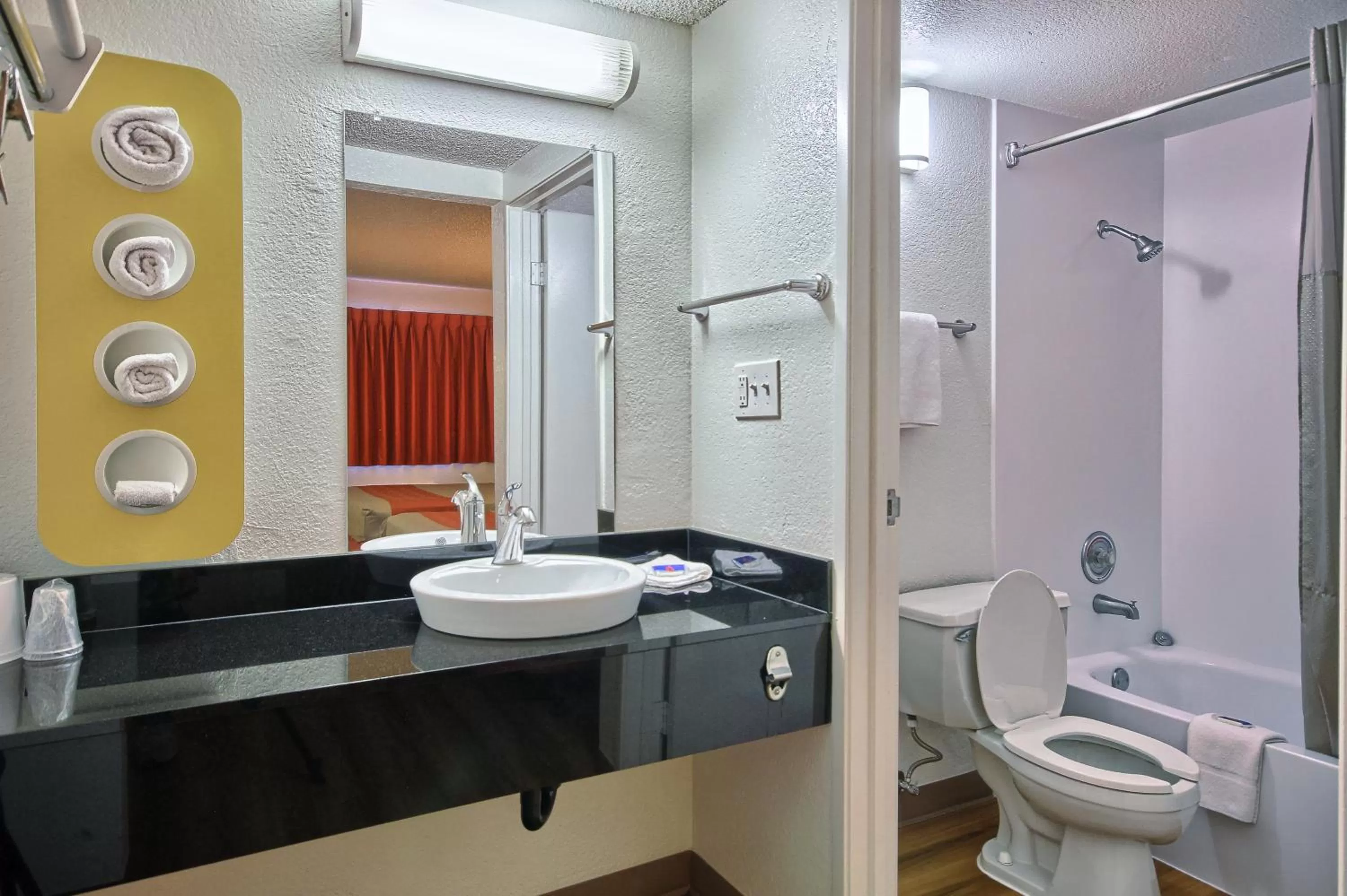 Bathroom in Motel 6-Fresno, CA - Blackstone South