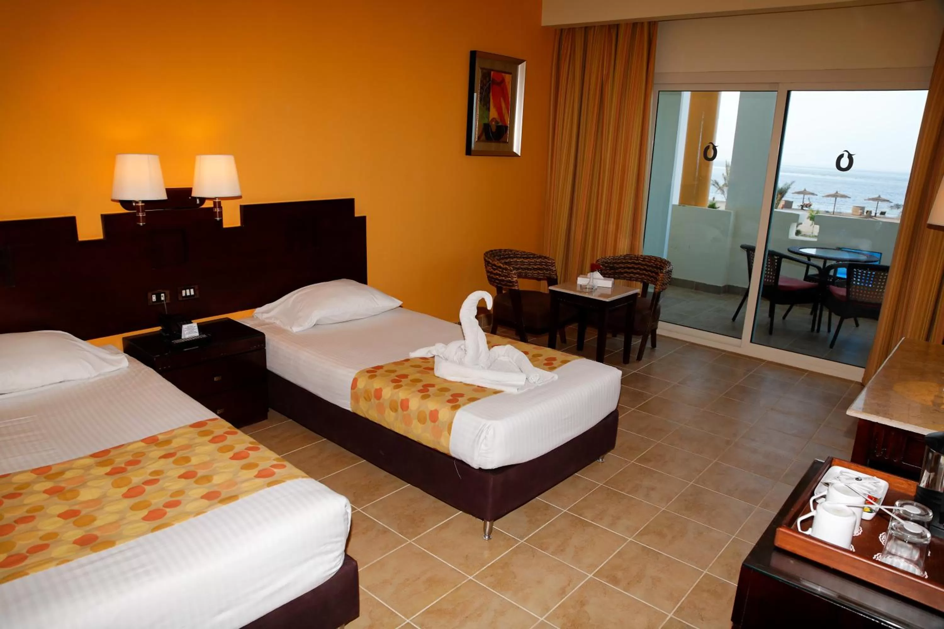 Balcony/Terrace, Bed in Coral Sun Beach