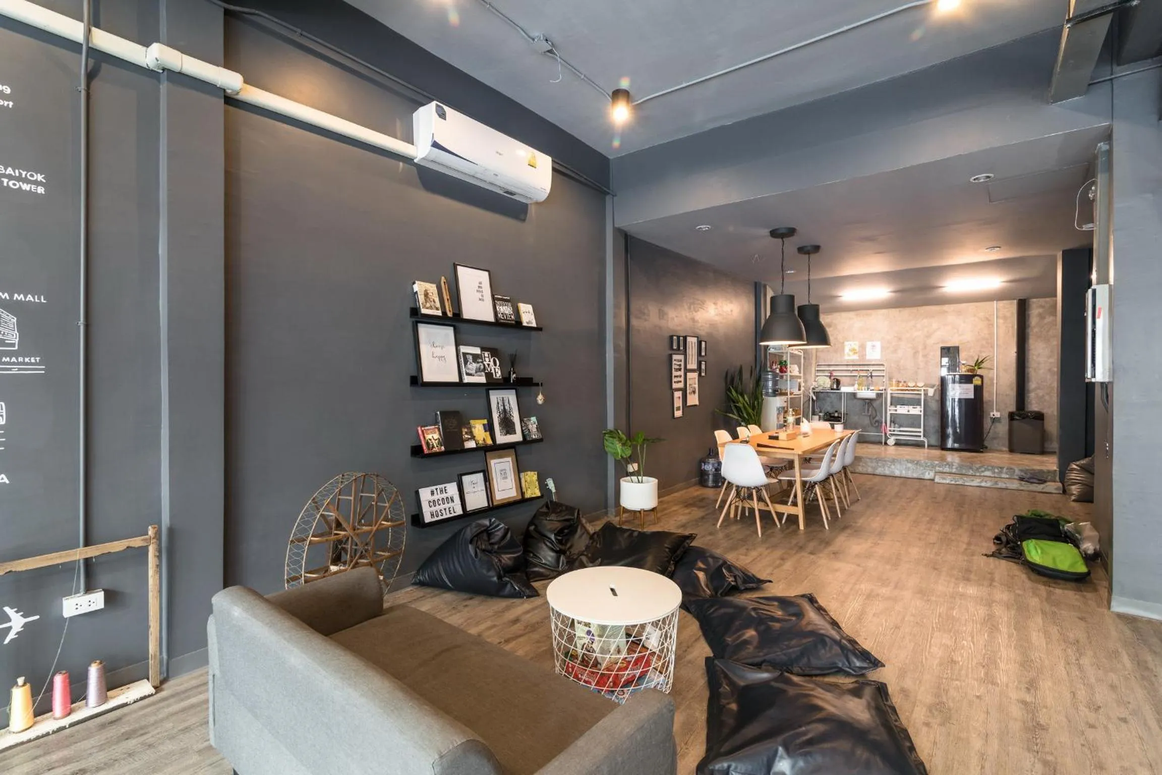 Communal lounge/ TV room in The Cocoon Hostel