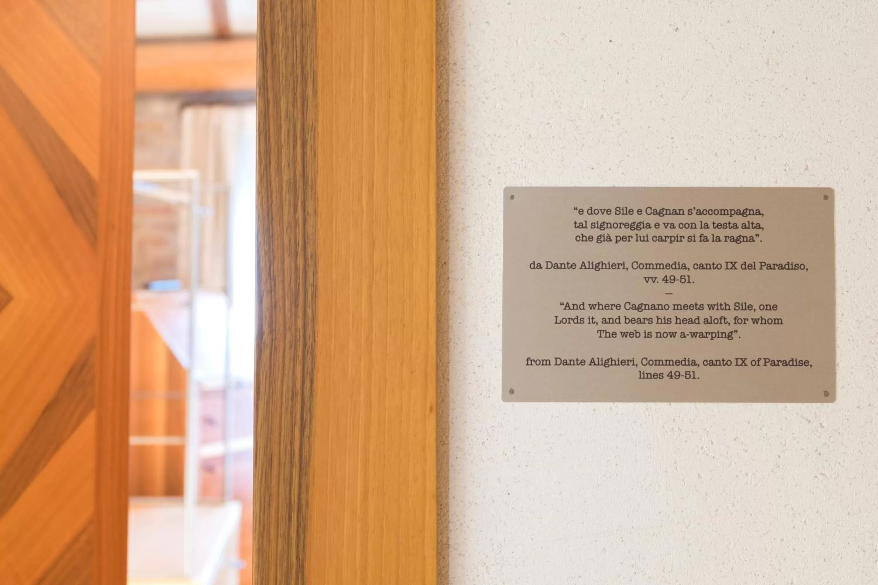 Text overlay in Locanda Ponte Dante