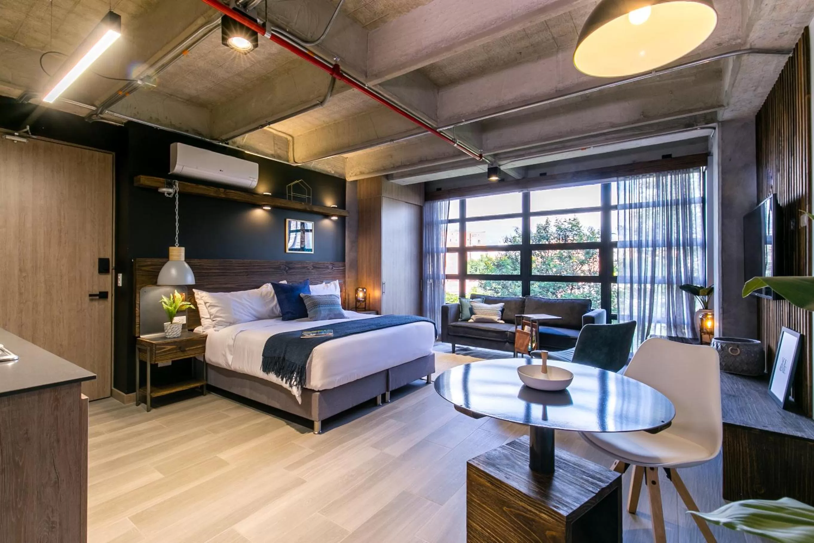 Bed in Factory Lofts Hotel