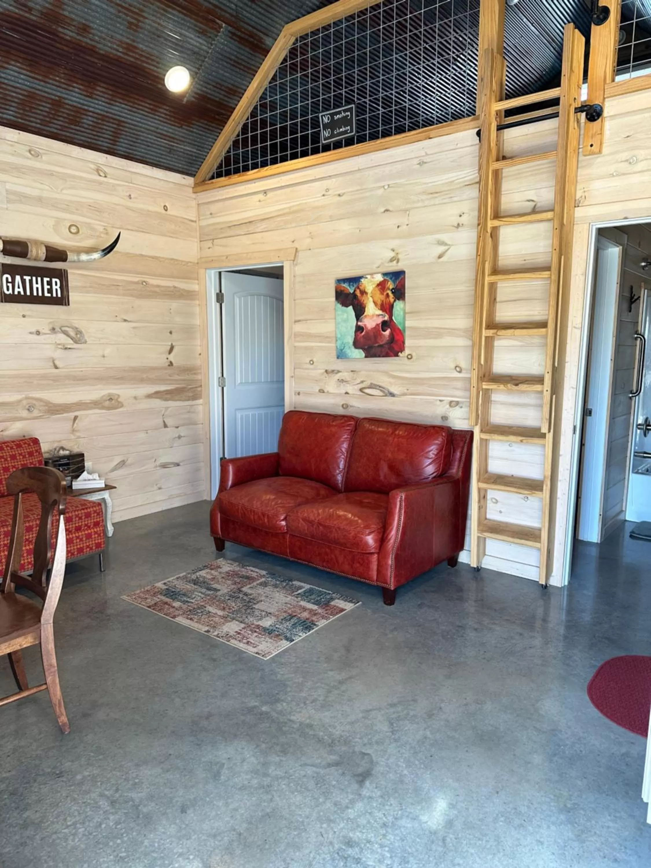 Living room in Knotty Squirrel Cabins