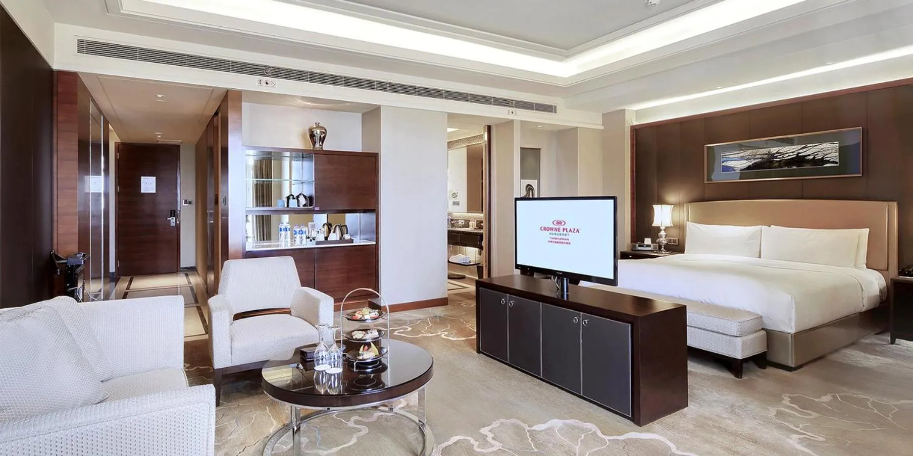 Photo of the whole room, Bed in Crowne Plaza Tianjin Jinnan by IHG