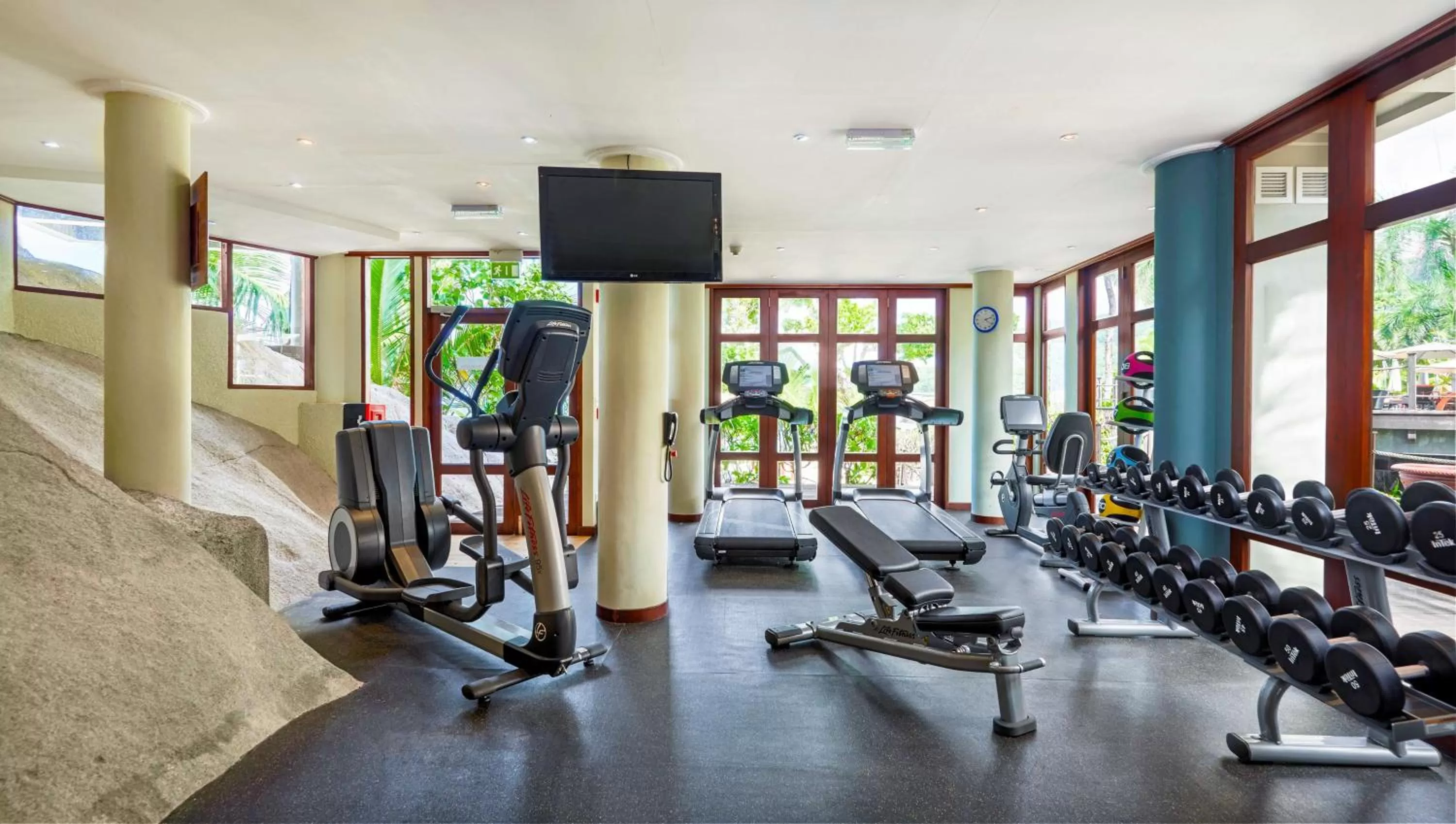 Fitness centre/facilities in DoubleTree by Hilton Seychelles Allamanda Resort & Spa