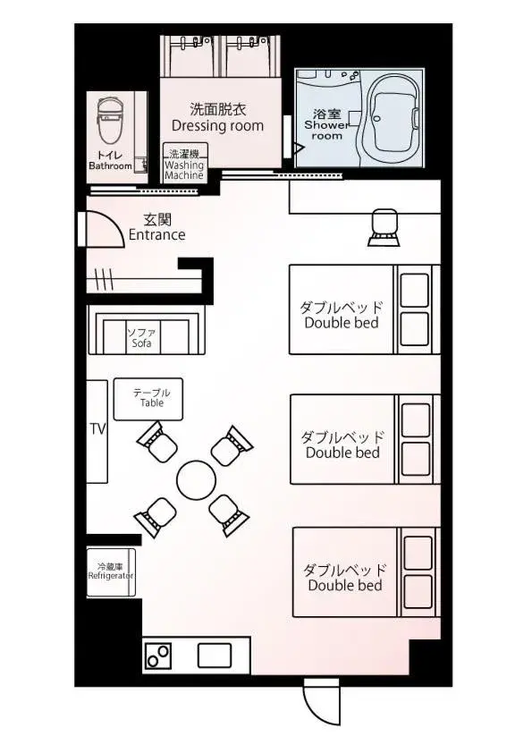Deluxe Triple Room in Chiyokura HOTEL SHUKU Nagoya Deluxe Triple Room in Chiyokura HOTEL SHUKU Nagoya