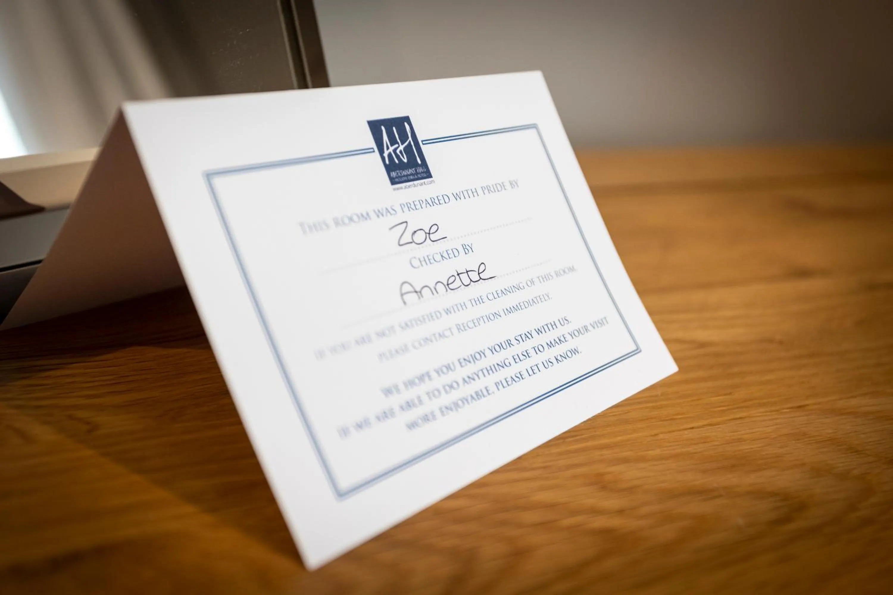 room service in Aberdunant Hall