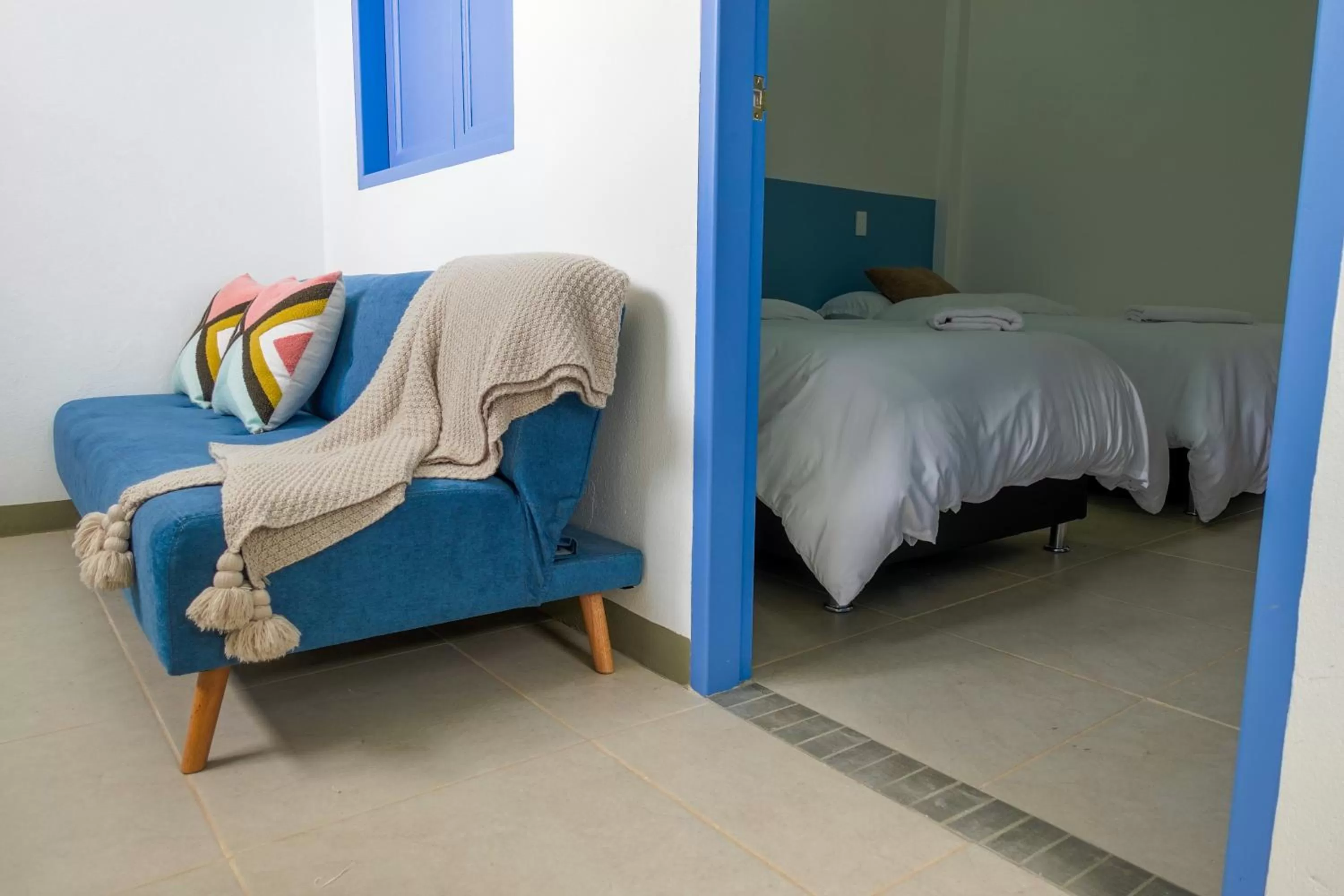 Living room, Bed in Azulado Jericó