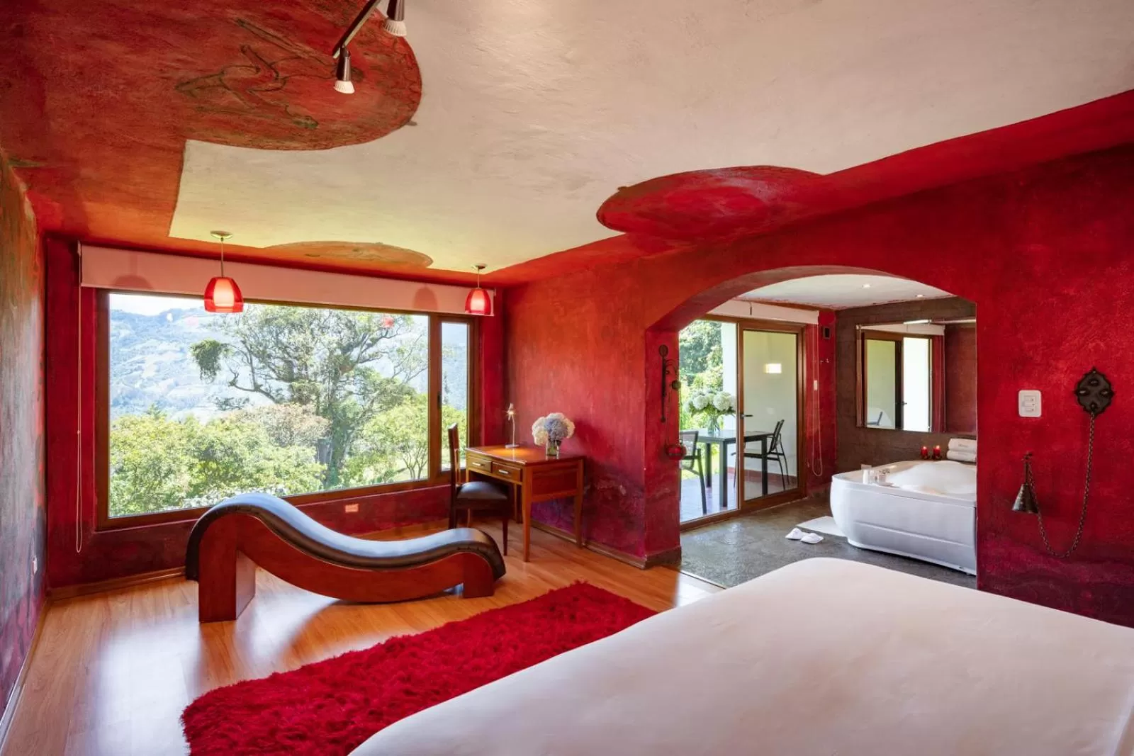 Bed, Seating Area in Luna Volcán, Adventure SPA