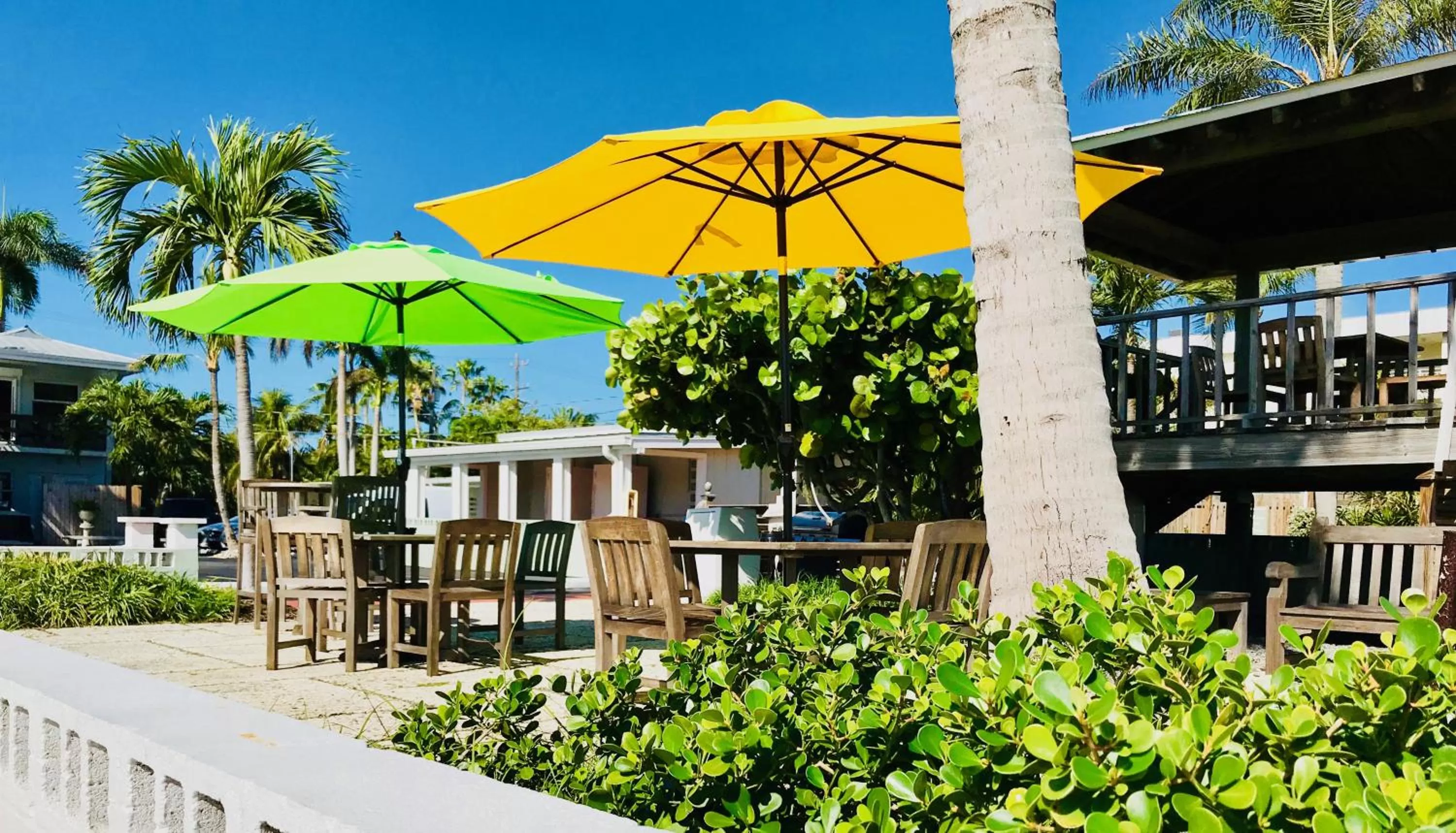 Patio in Harborside Motel & Marina