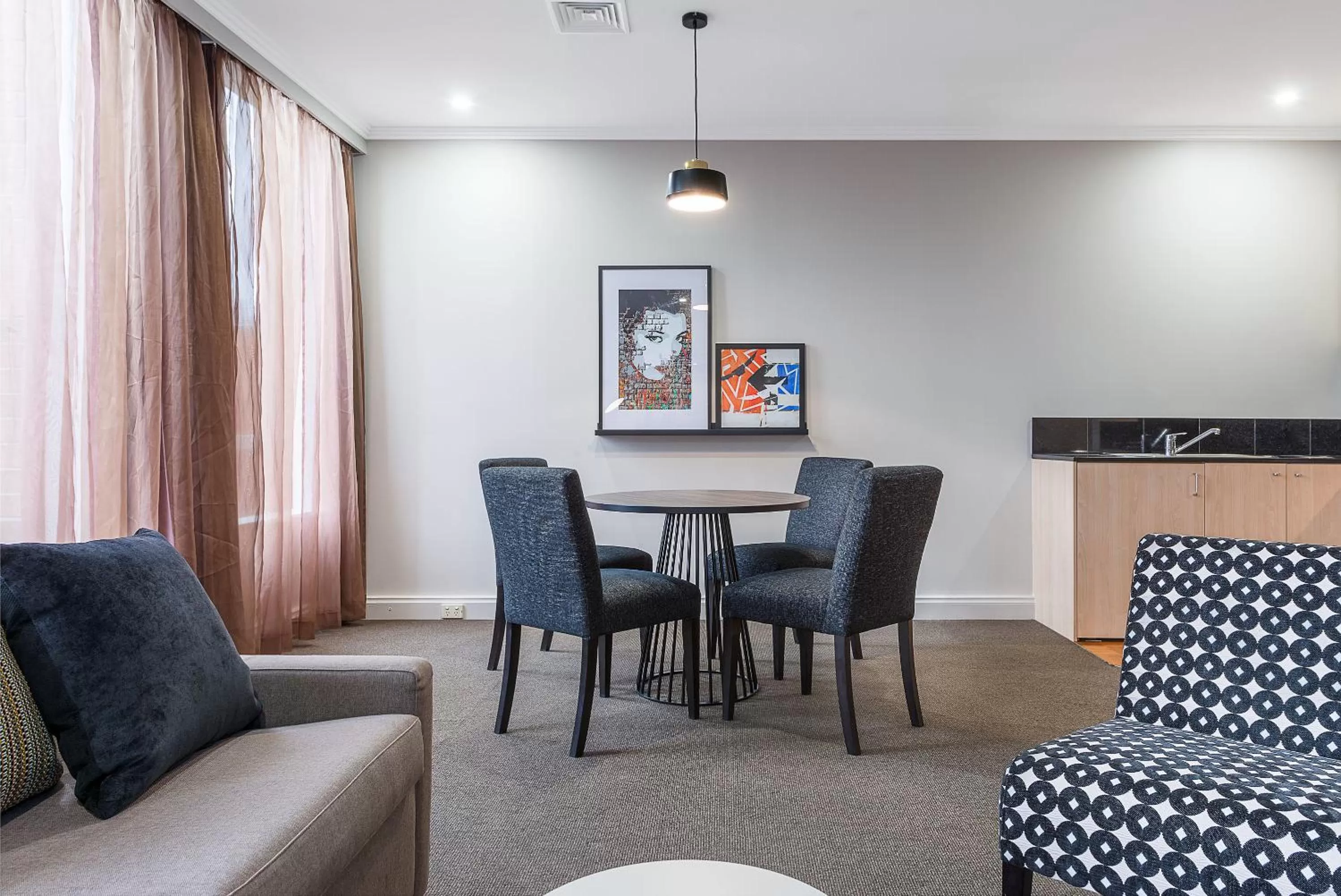 Seating area in Mantra on Little Bourke Melbourne