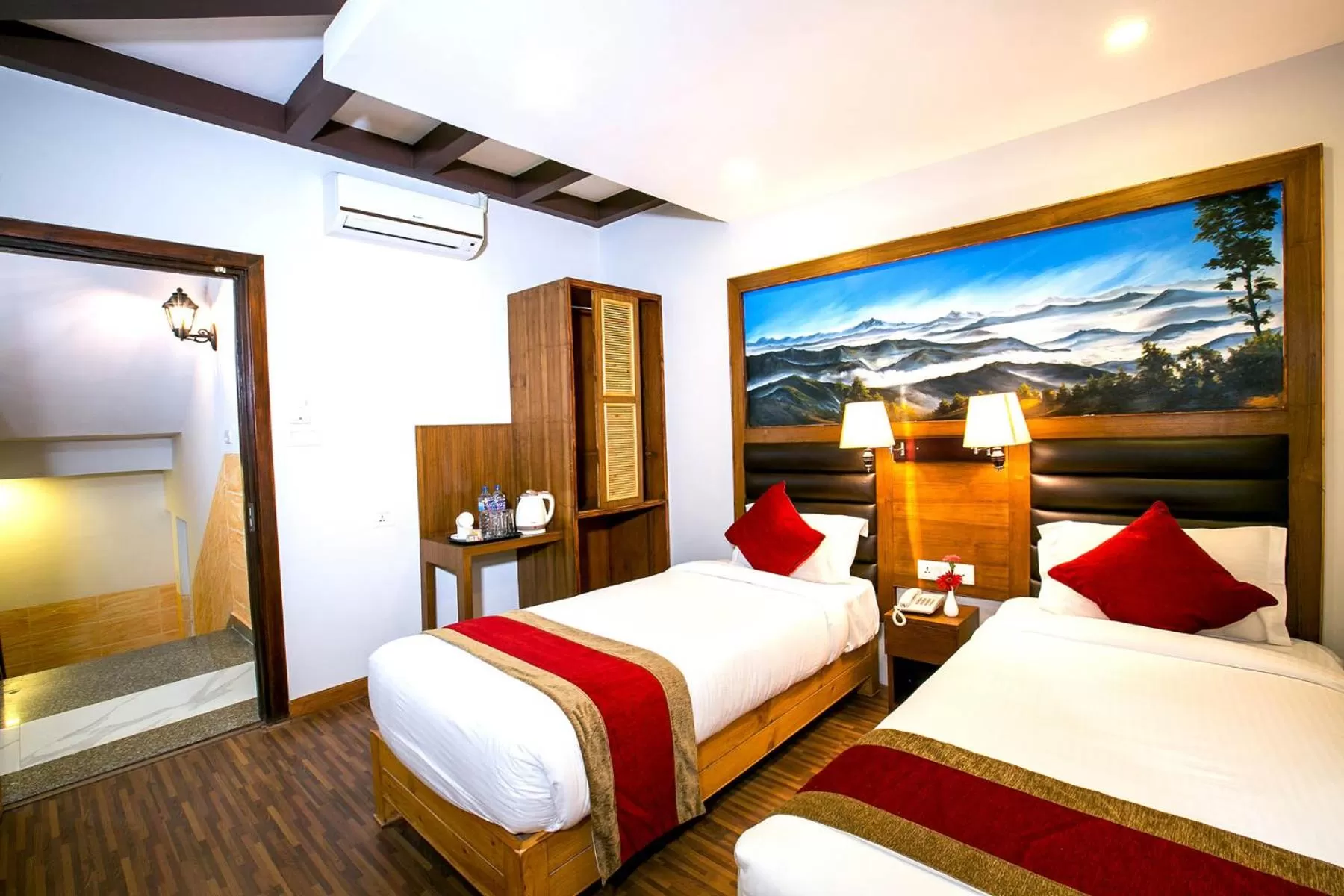 Bed in Beautiful Kathmandu Hotel