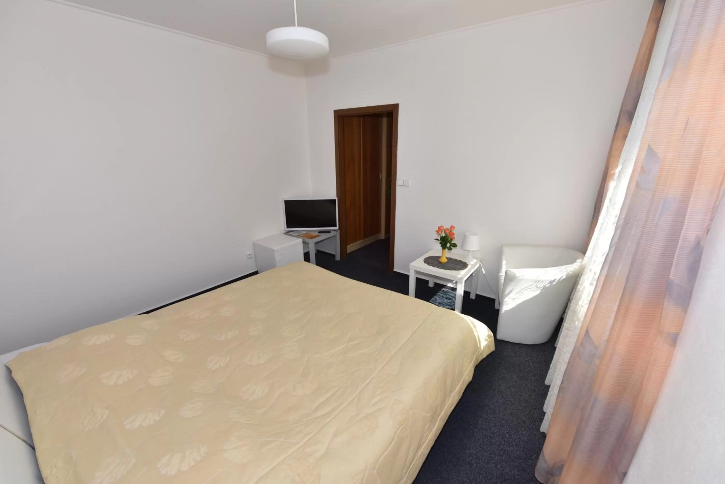 Shower, Bed in Hotel Trilobit