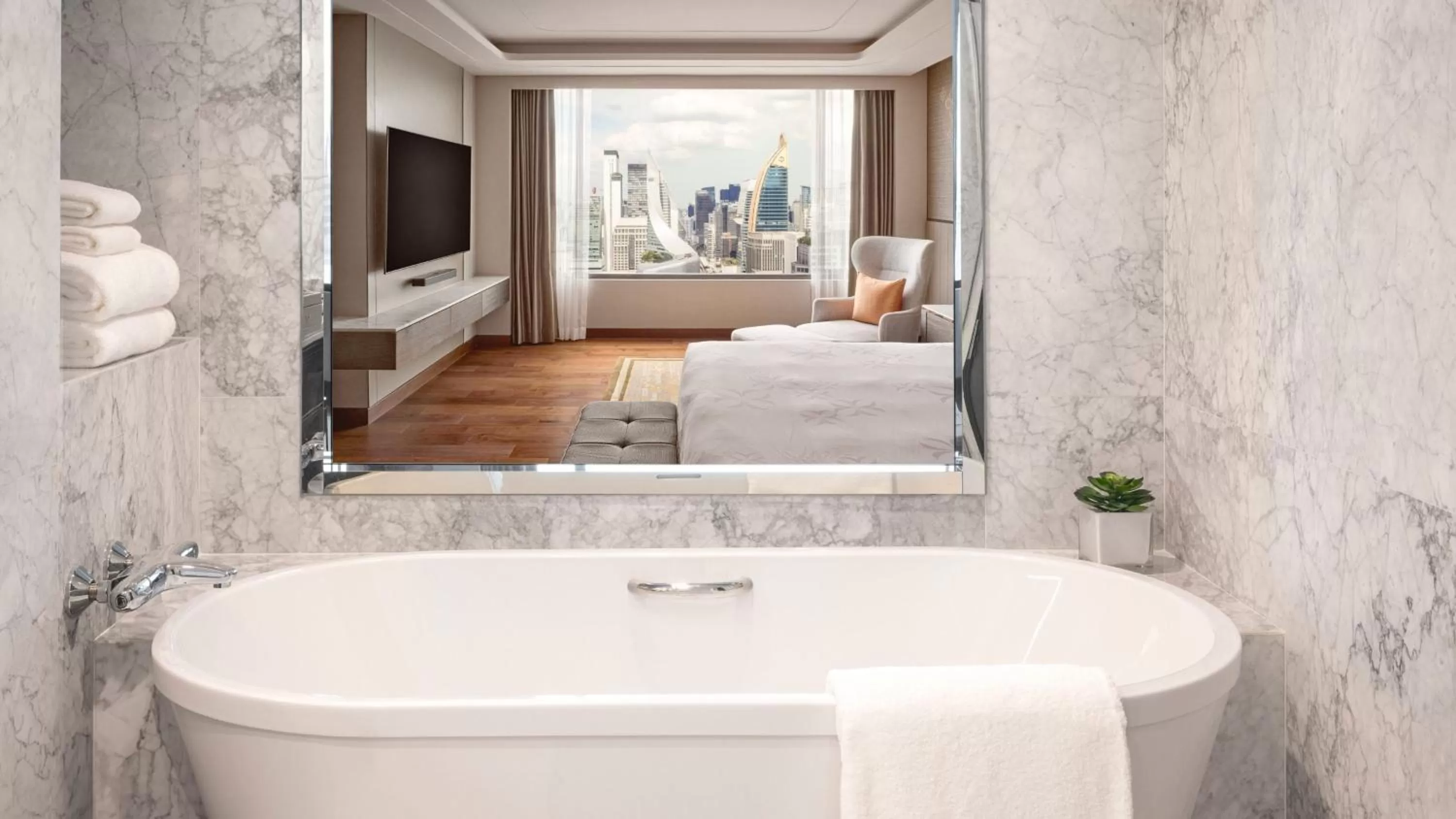 Bathroom, Bed in InterContinental Bangkok by IHG