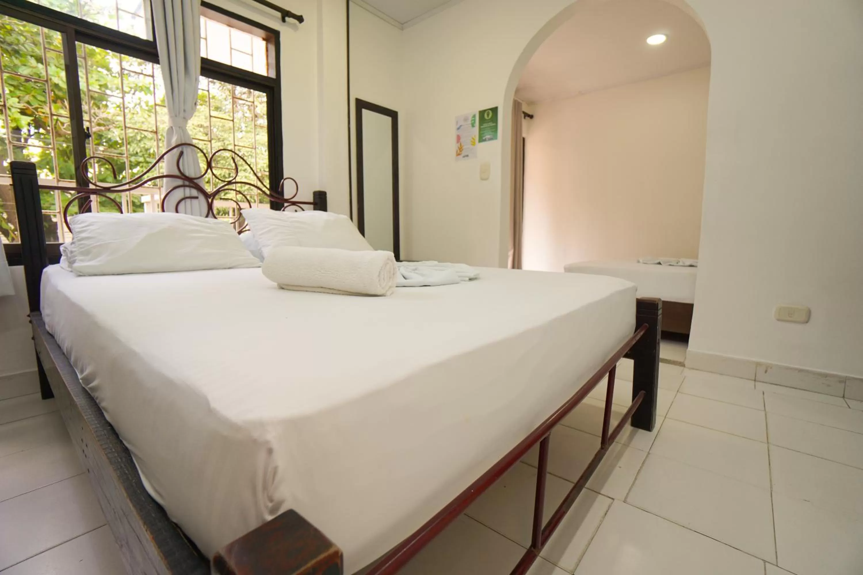 Bed in Hostal Paraiso Tayrona