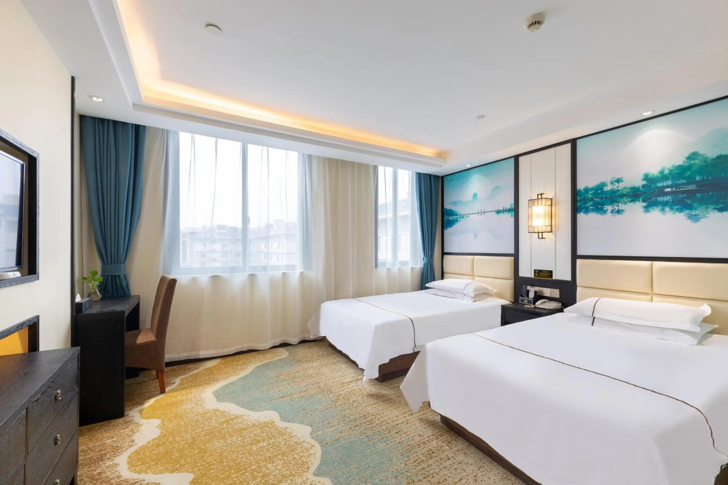 Bed in Yiwu Luckbear Hotel