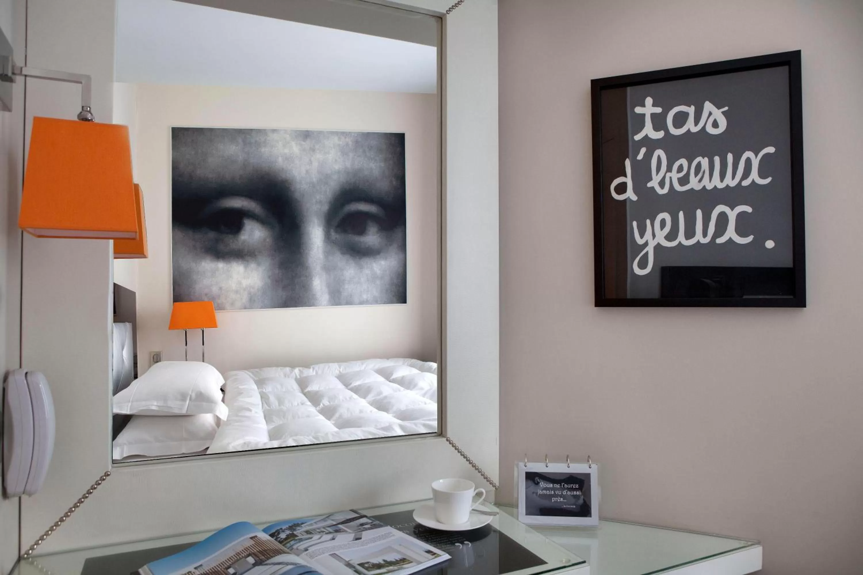 Decorative detail, Bed in Petit Madeleine Hôtel